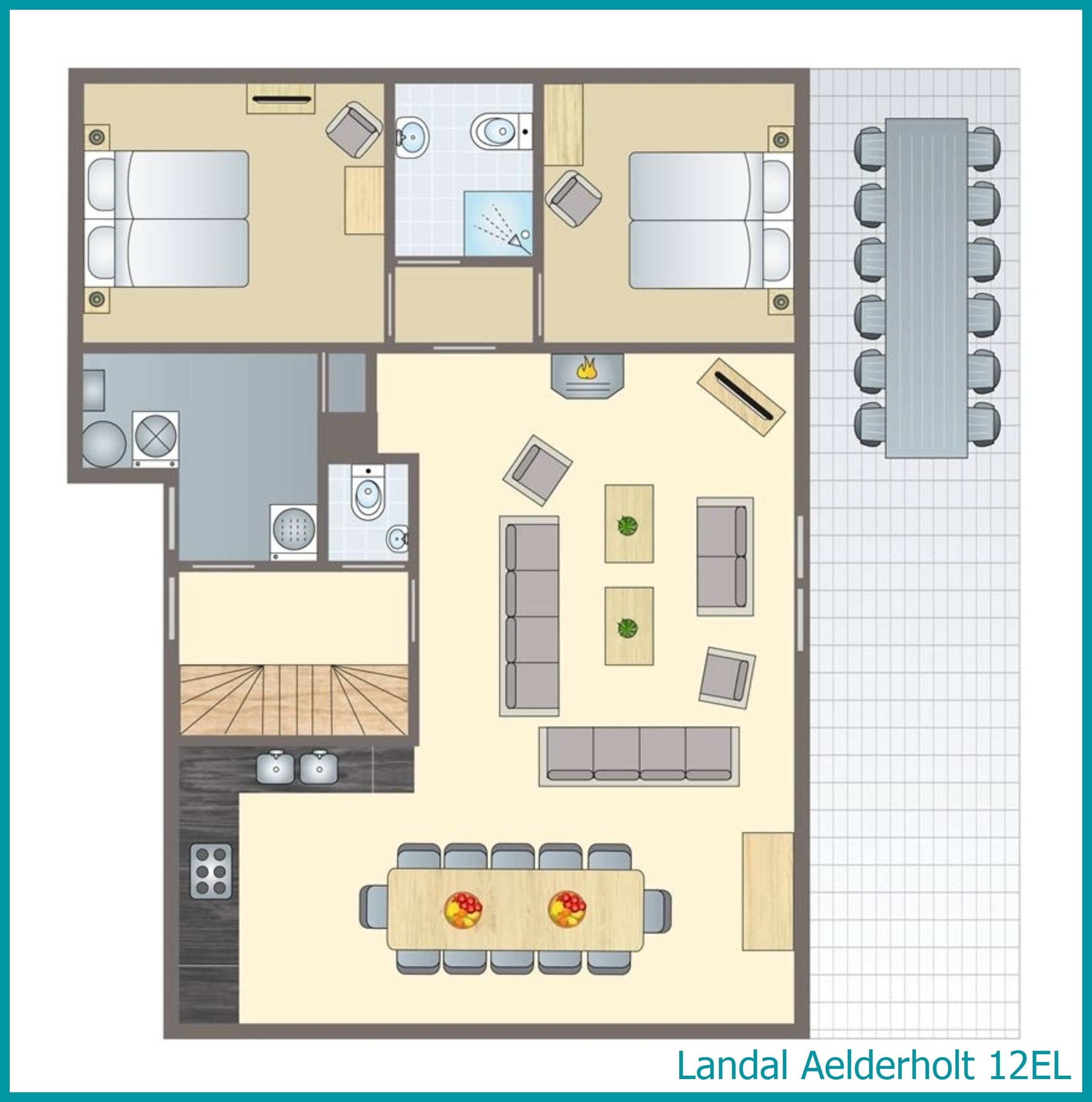 12-person bungalow 12EL at Aelderholt