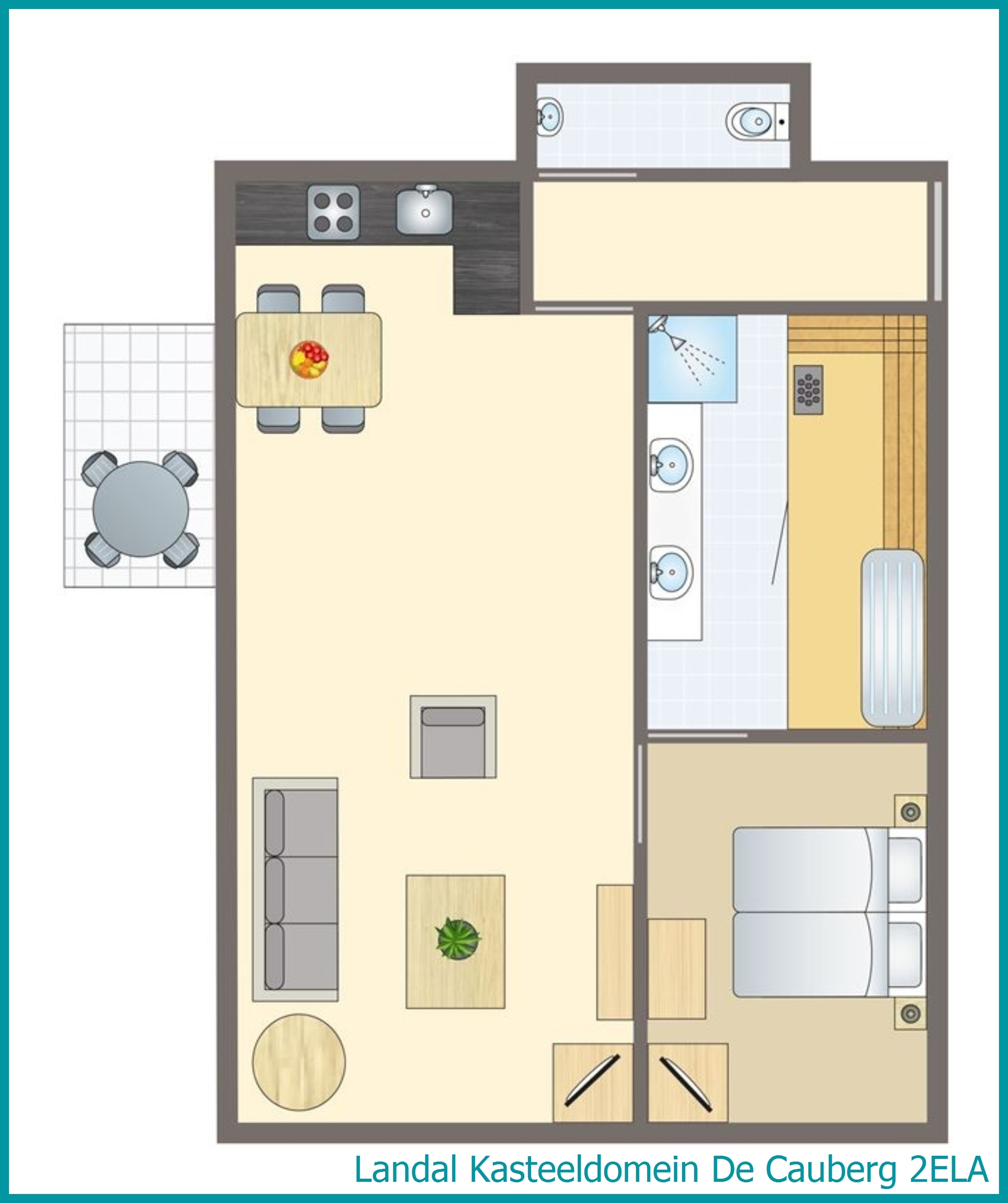 2-person apartment 2ELA at Kasteeldomein De Cauberg