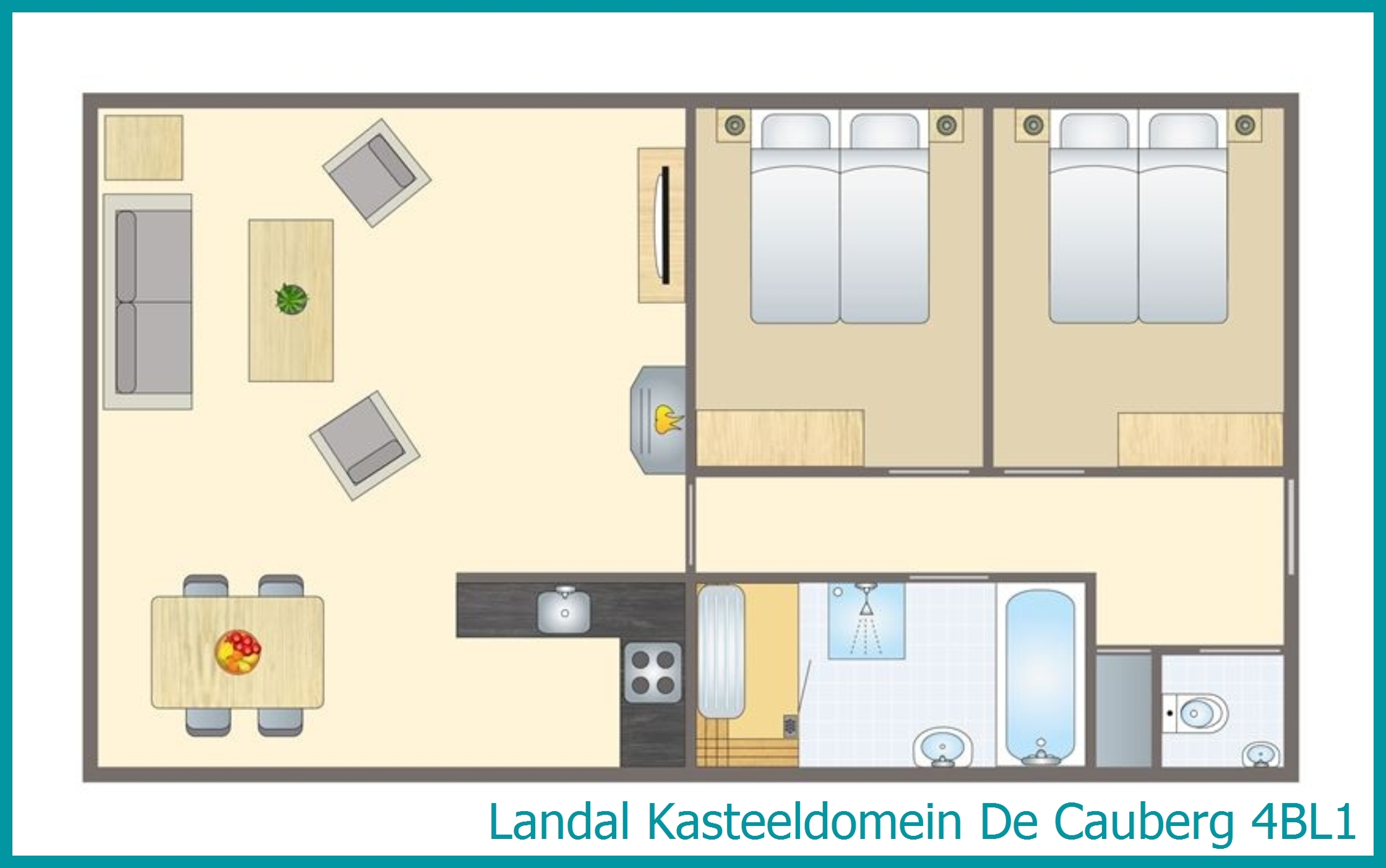 4-person apartment 4BL1 at Kasteeldomein De Cauberg