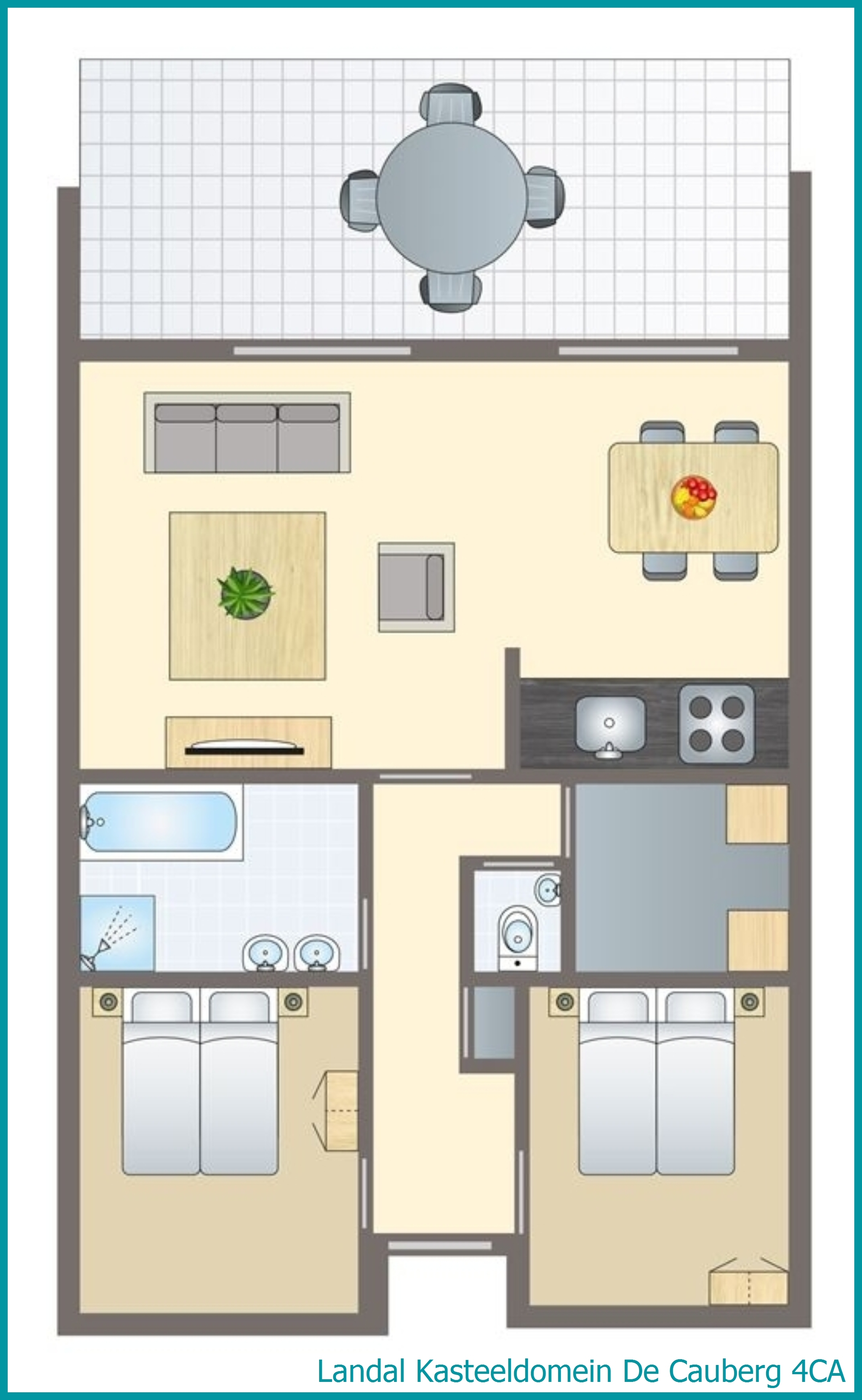 4-person apartment 4CA at Kasteeldomein De Cauberg