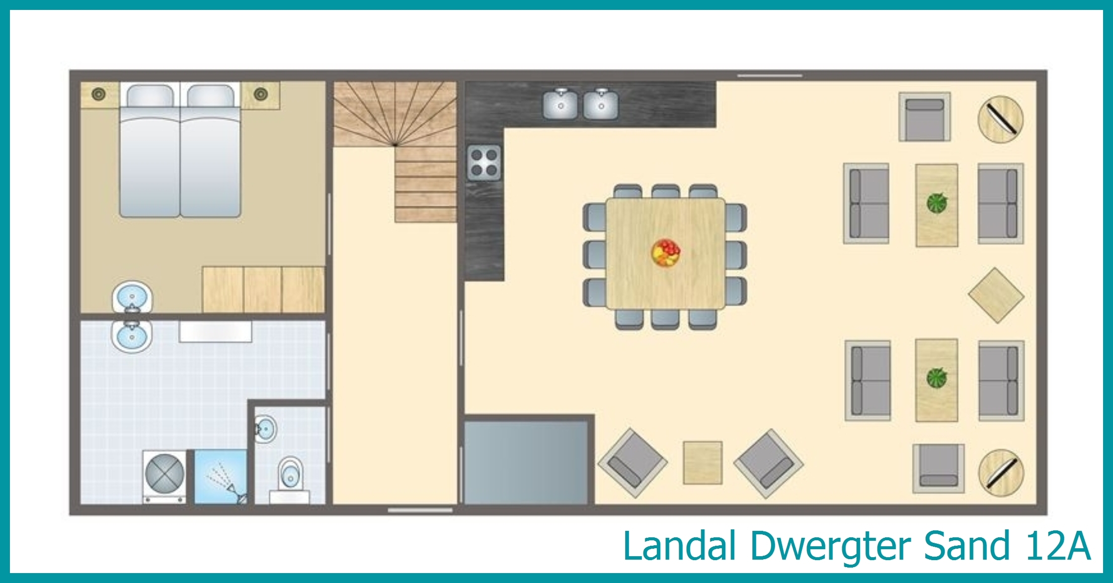 12-person bungalow 12A at Dwergter Sand