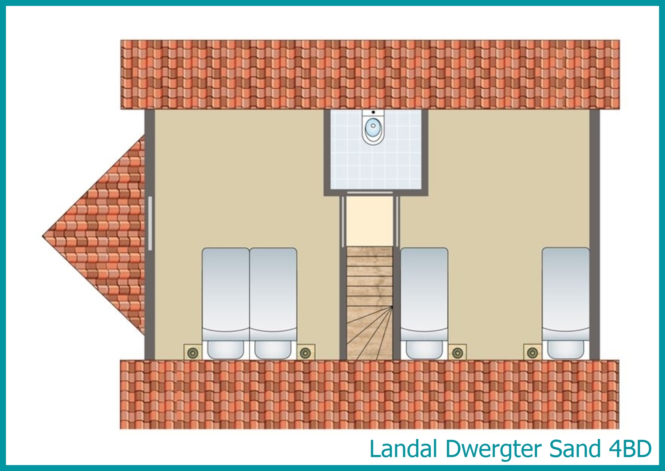 4-person dog bungalow 4BD at Dwergter Sand