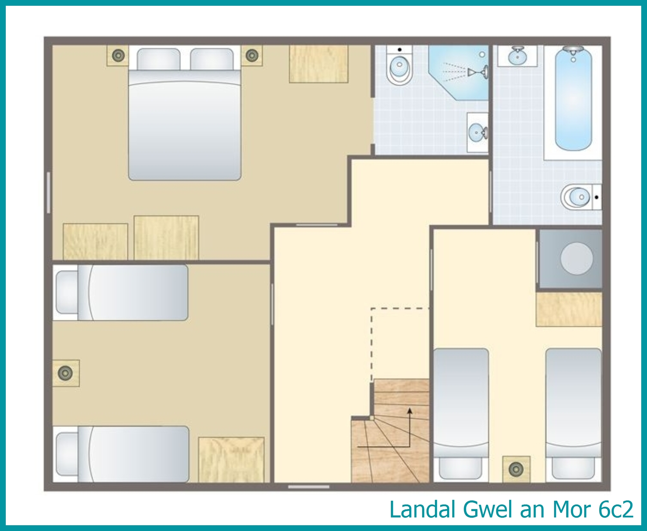 6-person lodge 6c2 at Gwel an Mor