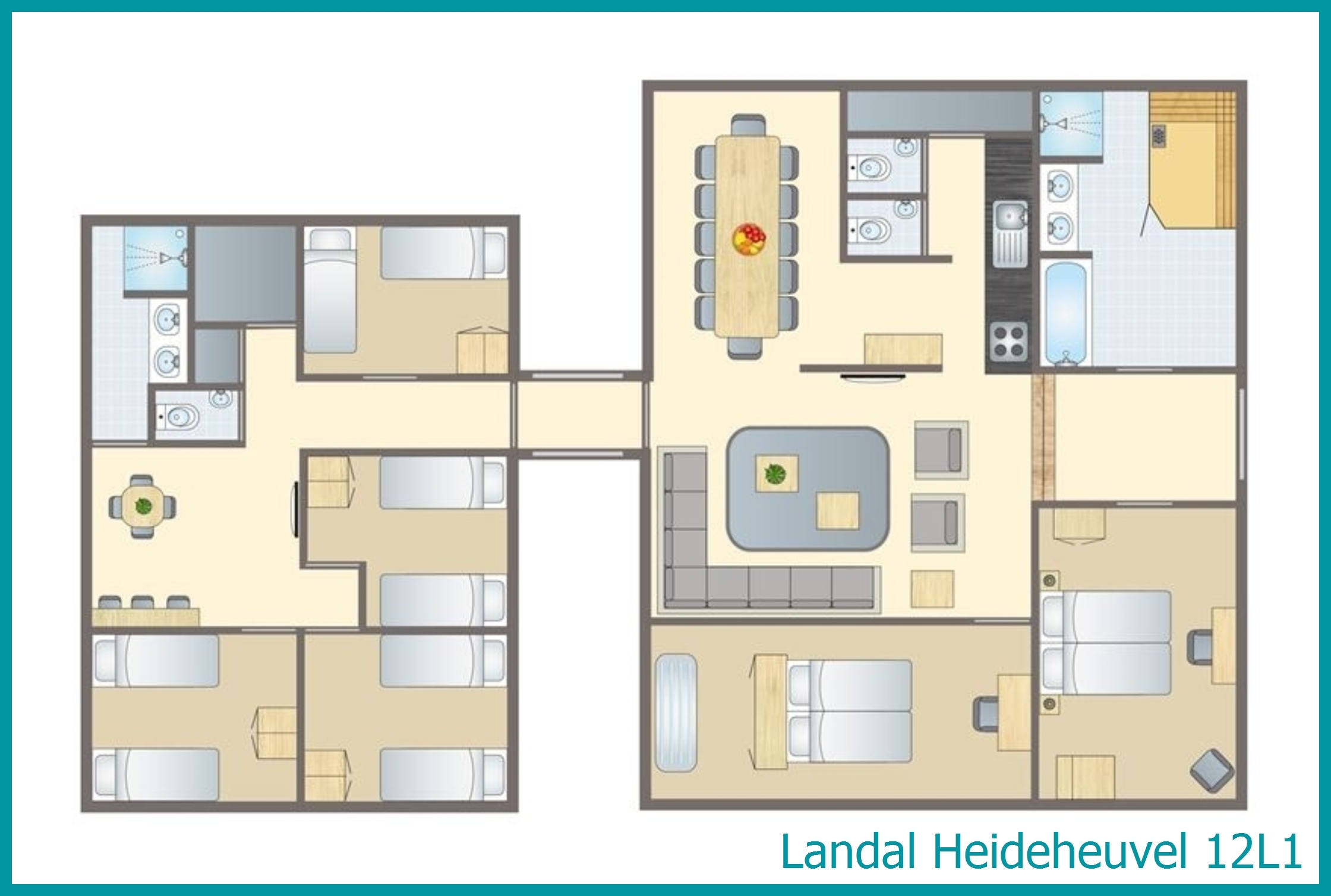 12-person bungalow 12L1 at Heideheuvel