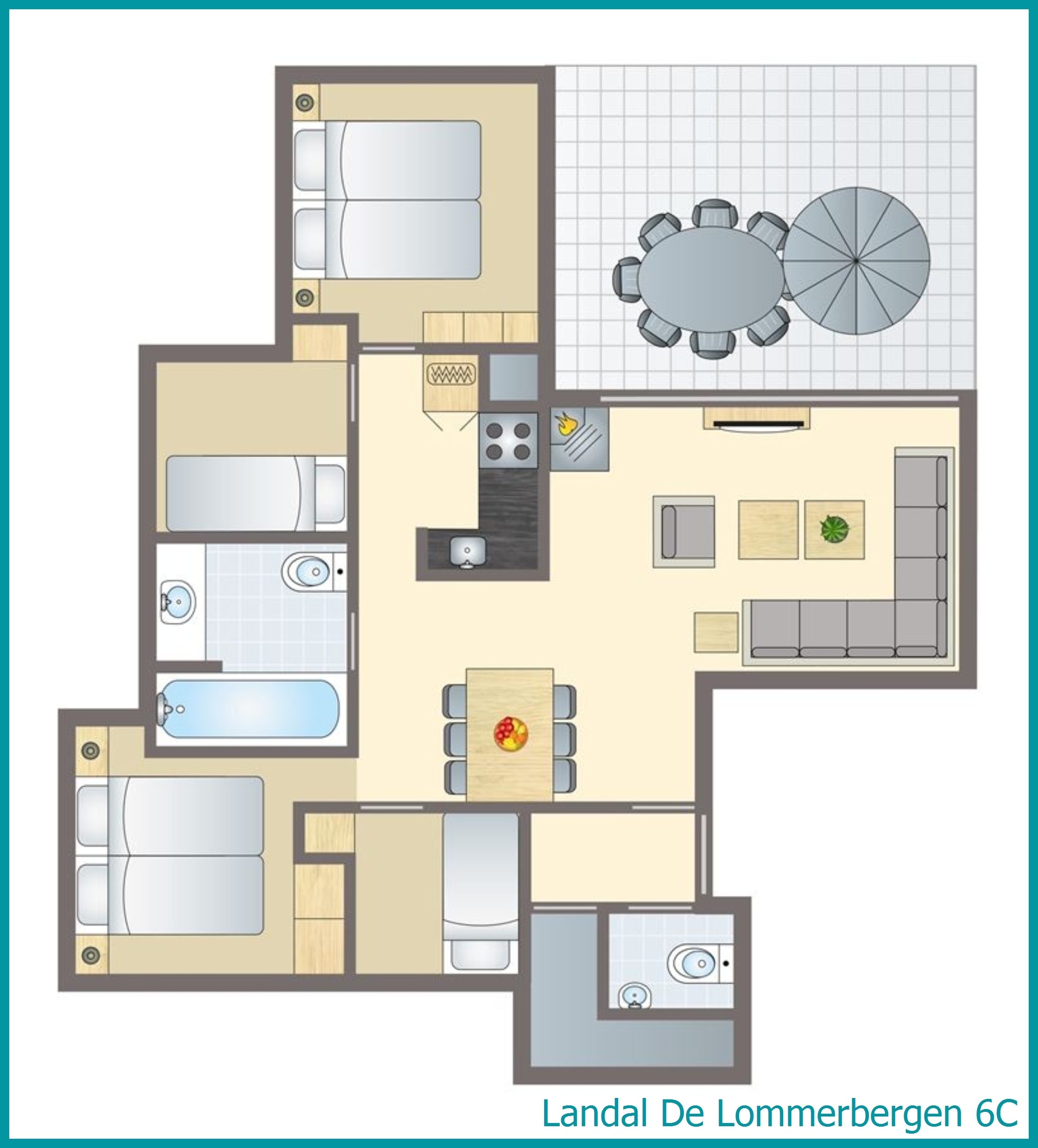 6-person bungalow 6C at De Lommerbergen