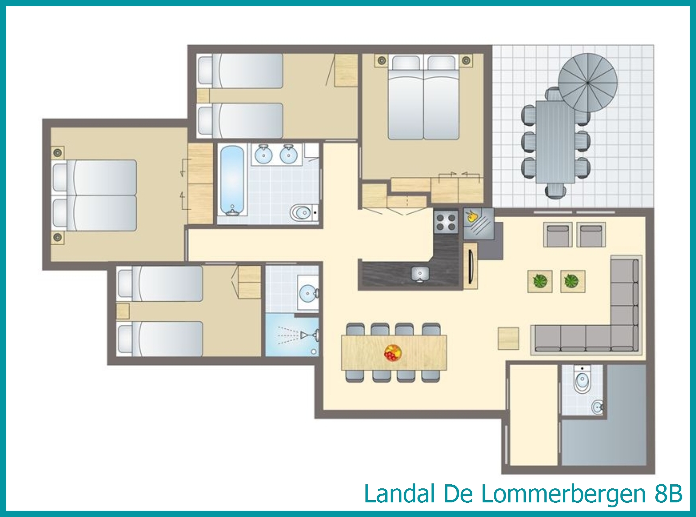8-person bungalow 8B at De Lommerbergen