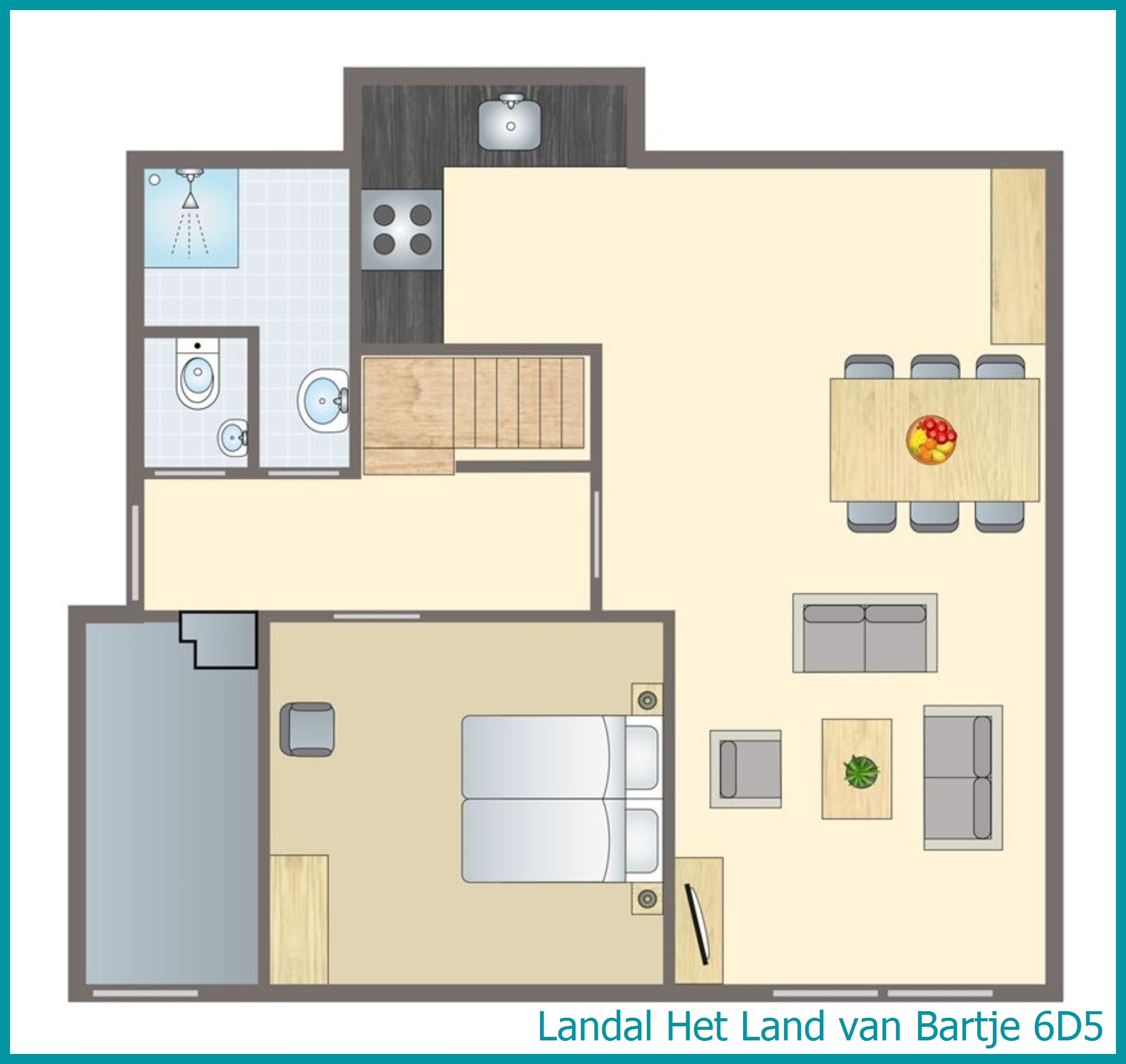 6-person bungalow 6D5 at Het Land van Bartje