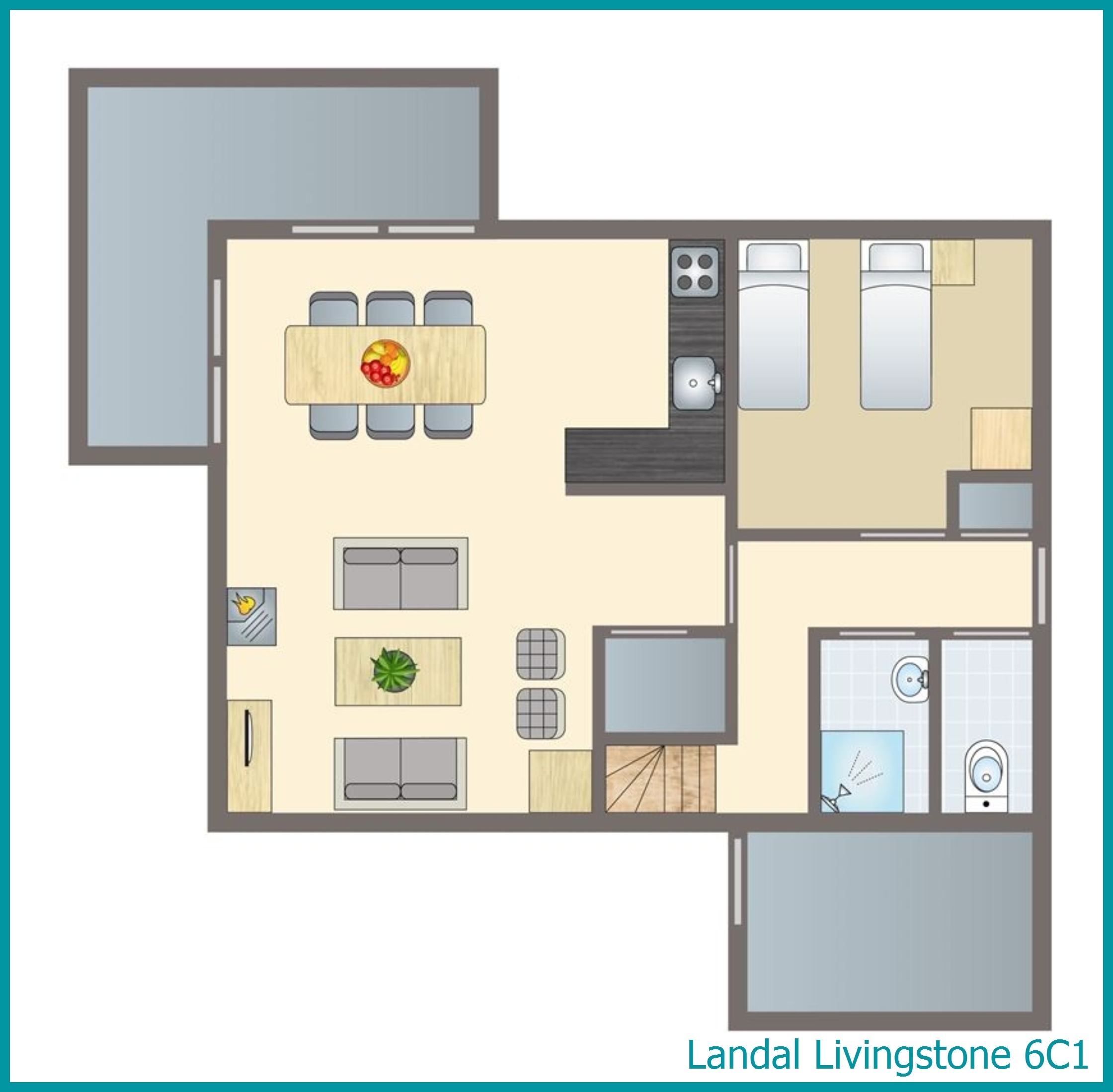 6-person villa 6C1 at Livingstone