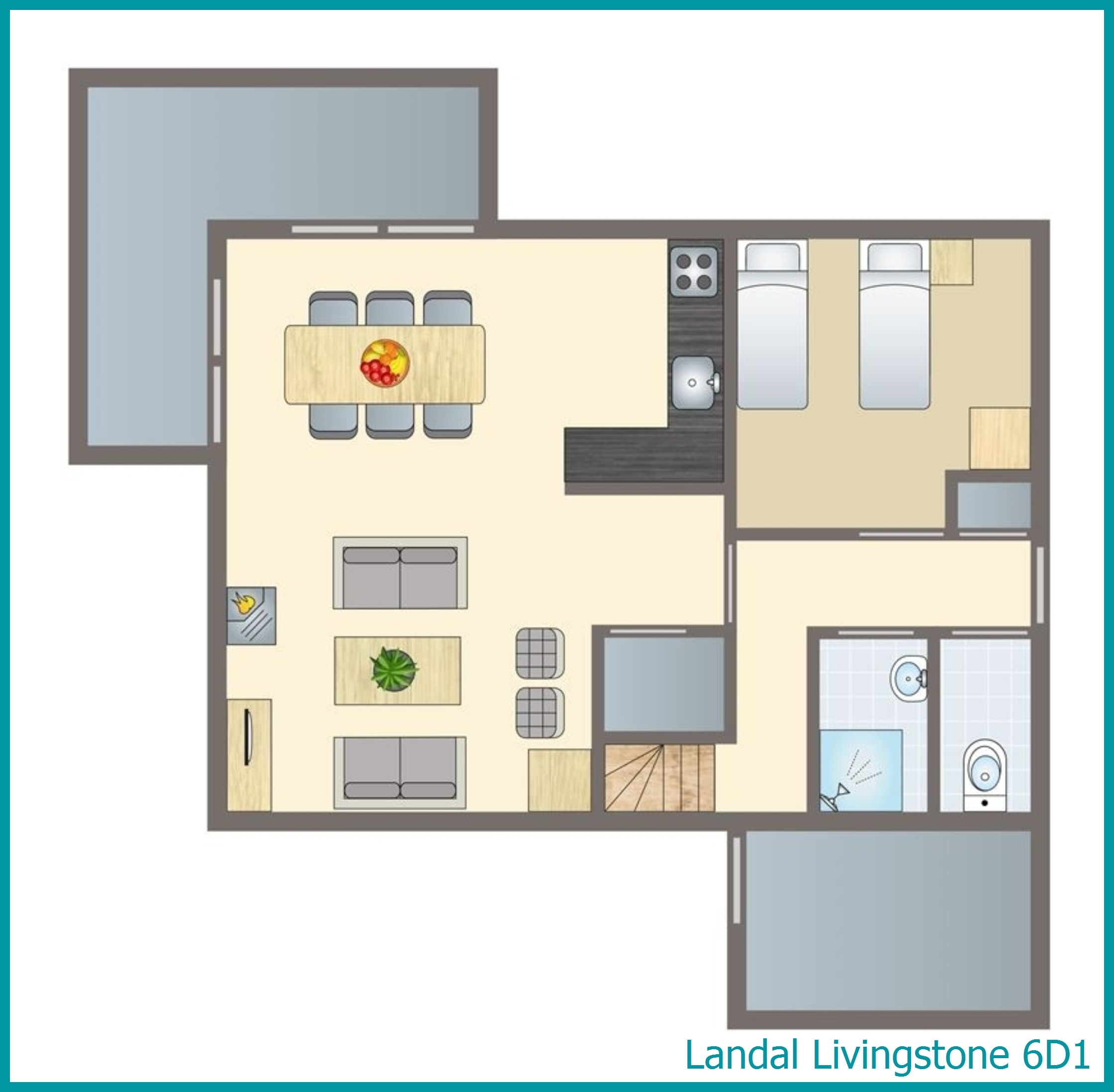 6-person villa 6D1 at Livingstone