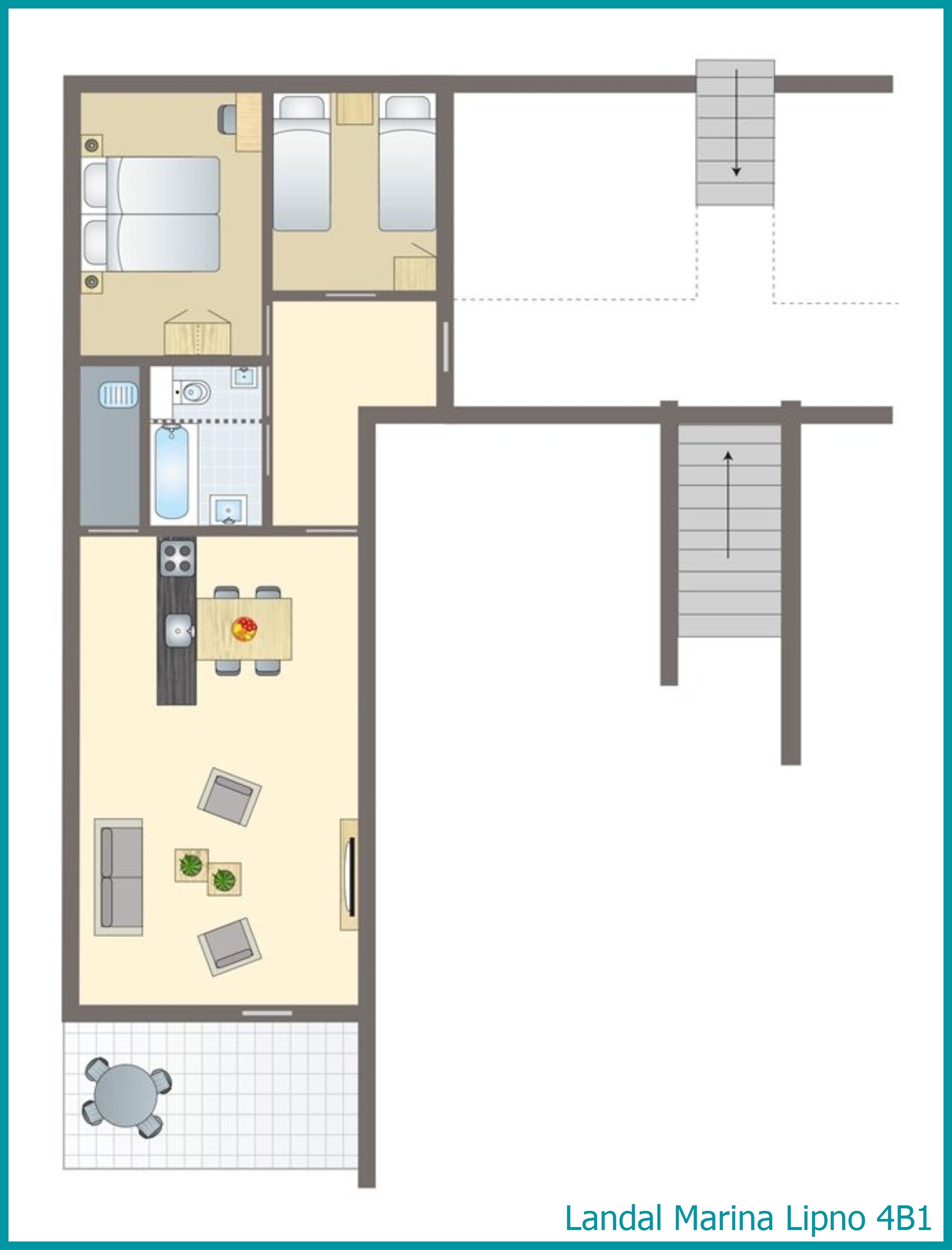 4-person apartment 4B1 at Marina Lipno