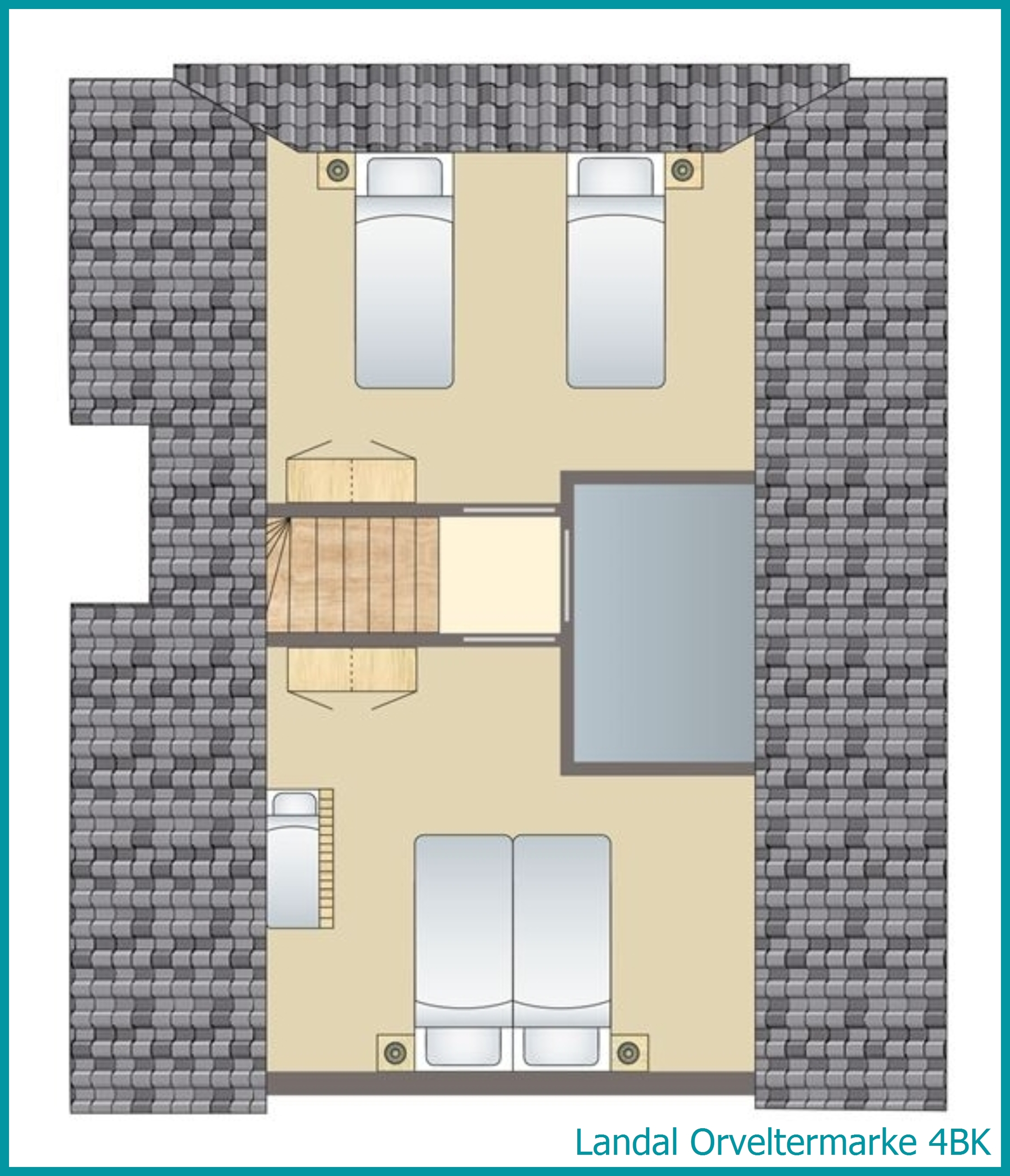 4-person children's bungalow 4BK at Orveltermarke
