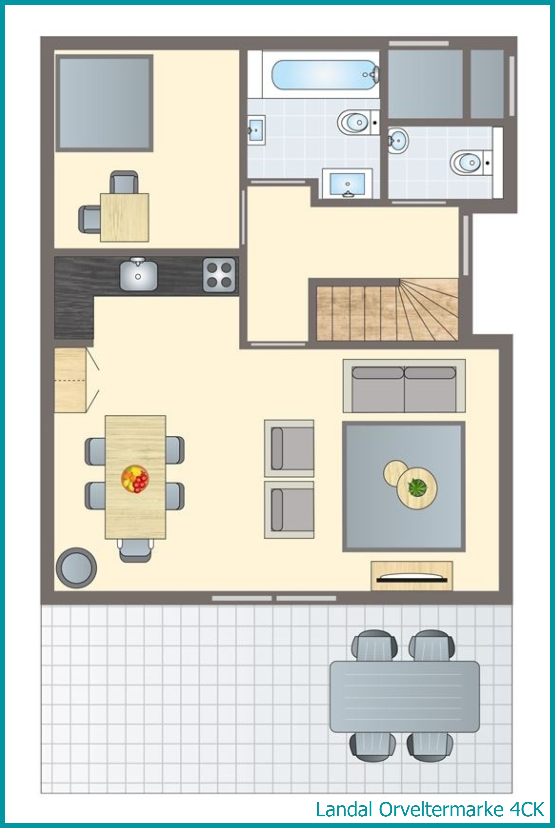 4-person children's bungalow 4CK at Orveltermarke