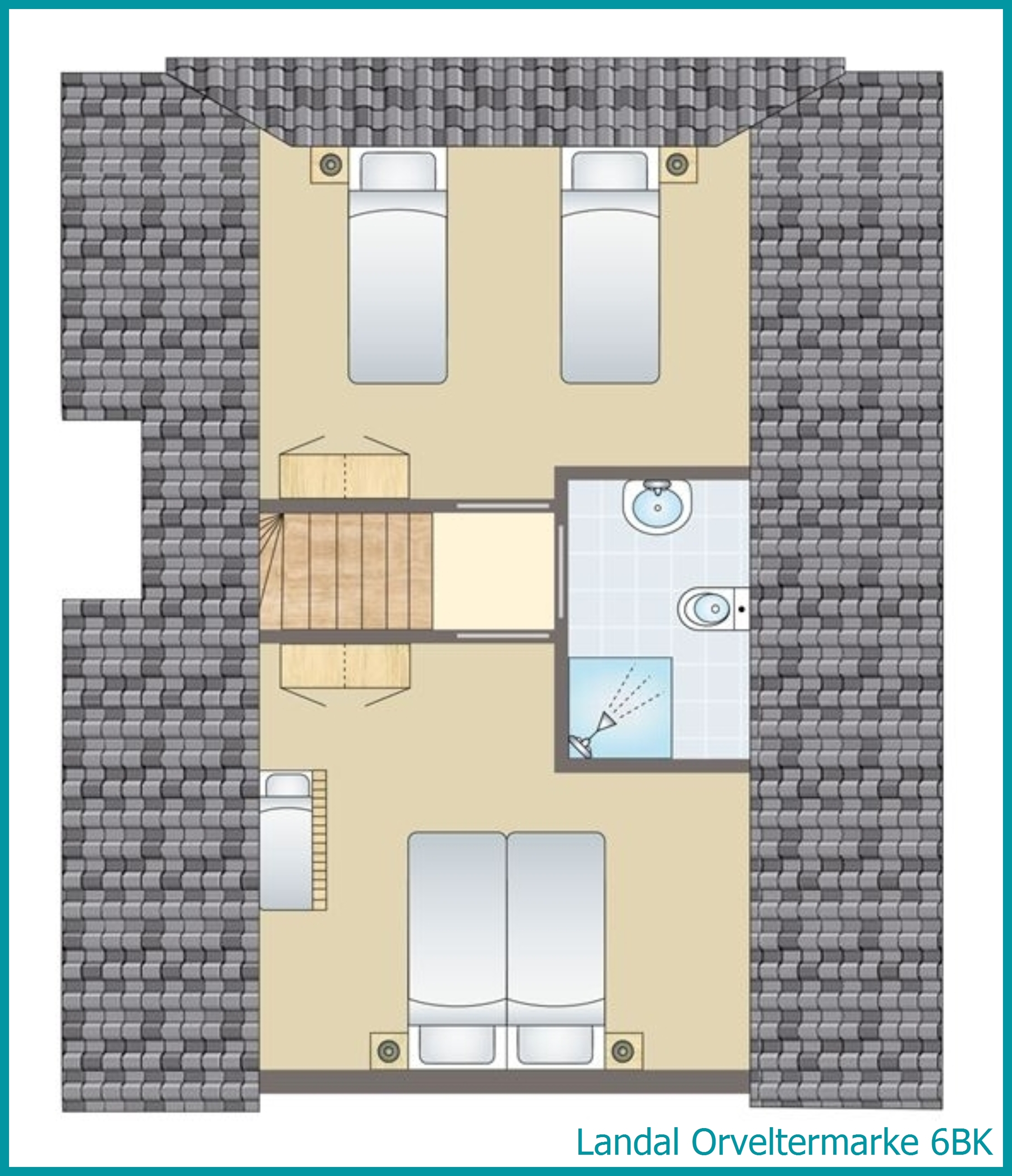 6-person children's bungalow 6BK at Orveltermarke