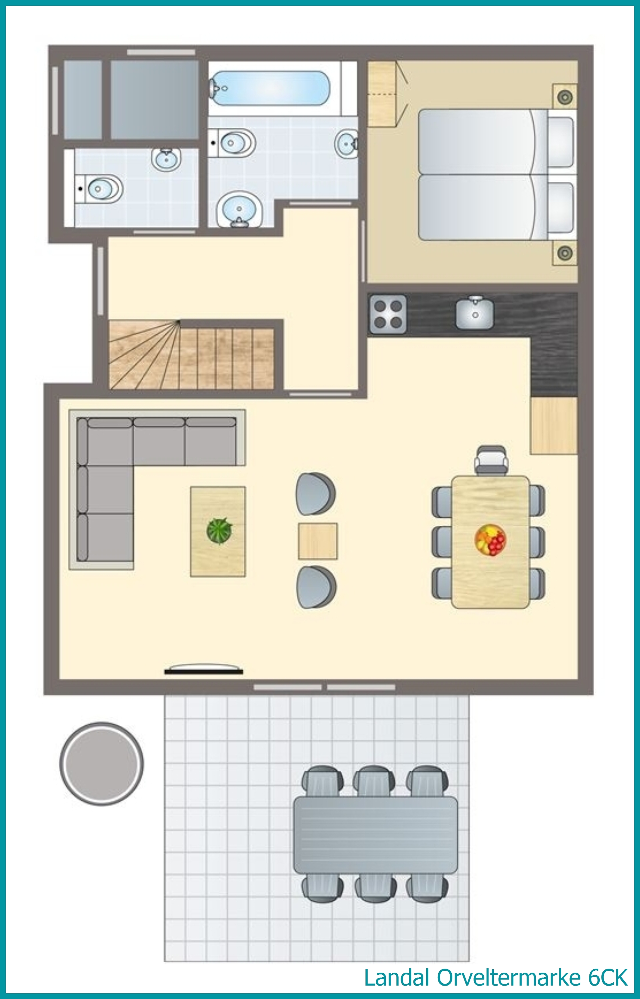 6-person children's bungalow 6CK at Orveltermarke