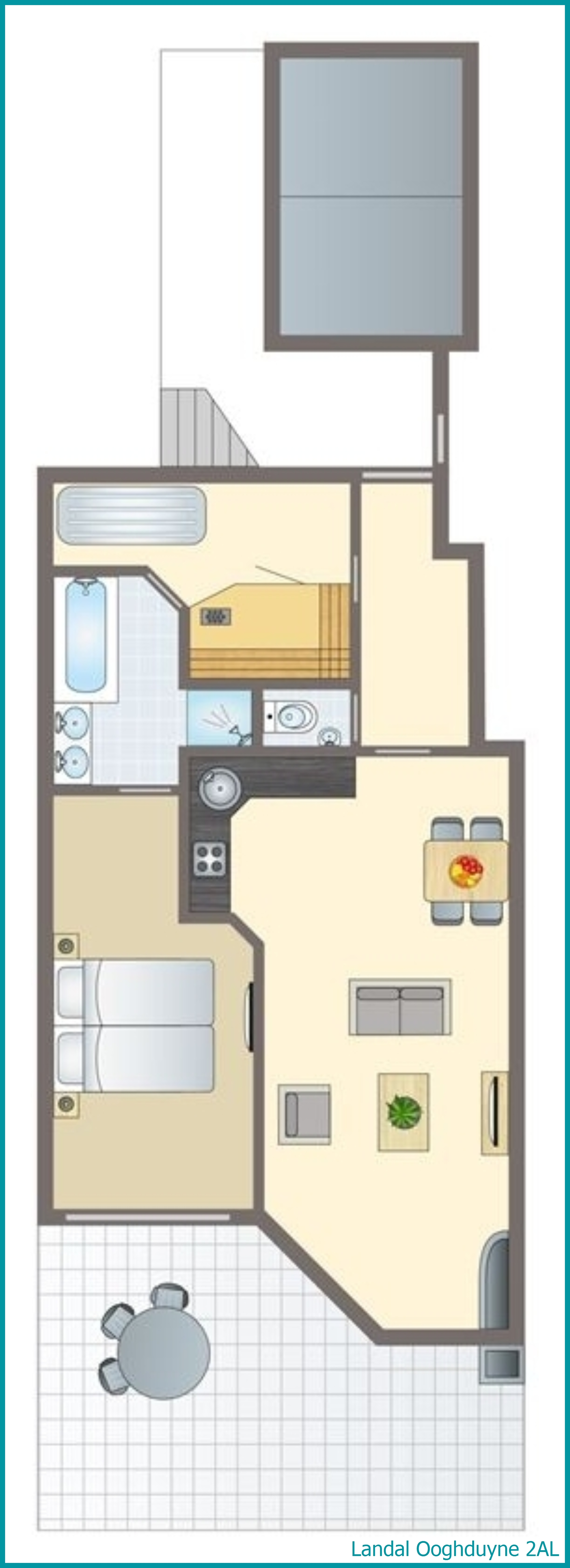 2-person apartment 2AL at Ooghduyne