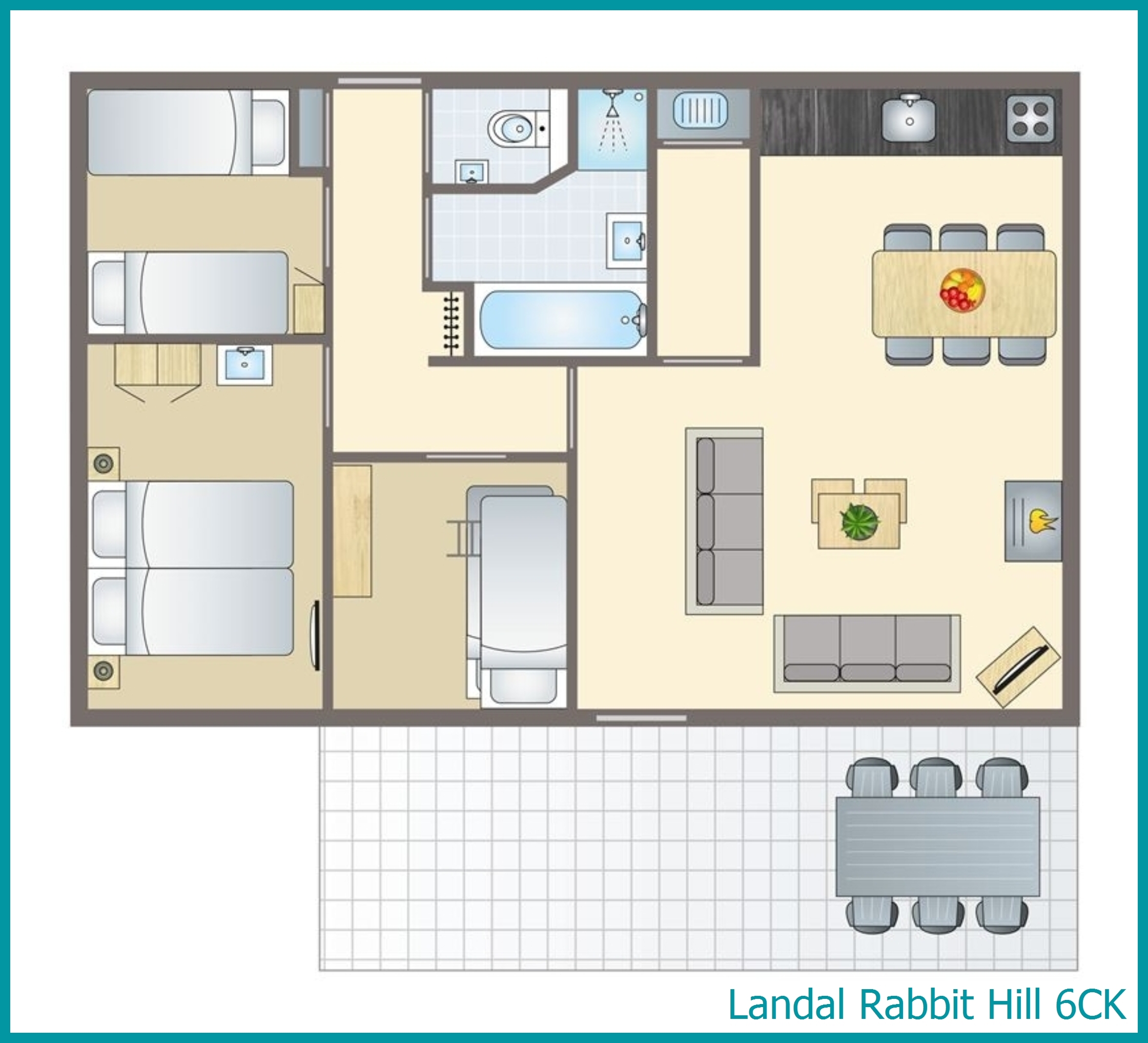 6-person children's bungalow 6CK at Rabbit Hill