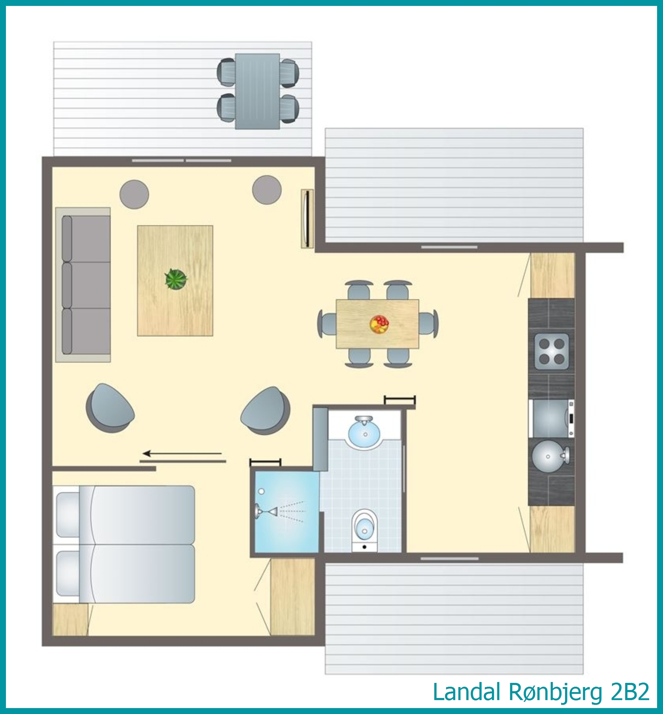 2-person bungalow 2B2 at Rønbjerg
