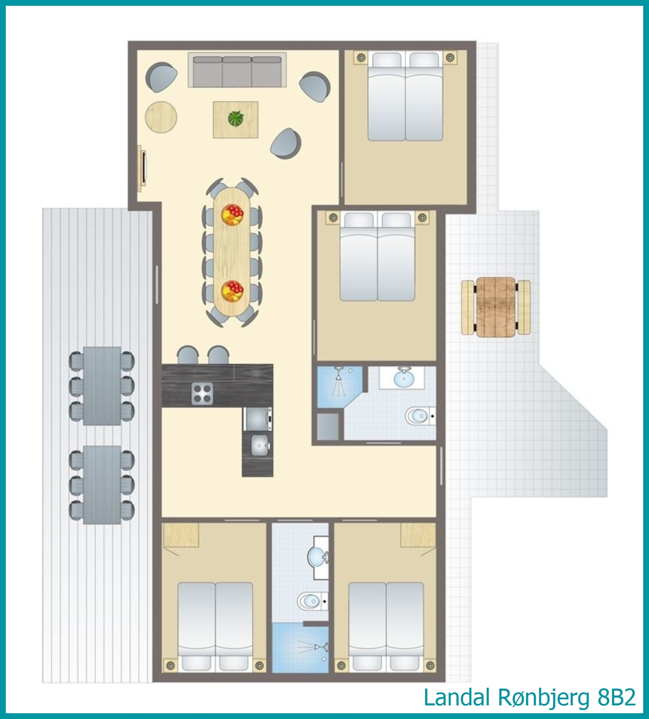 8-person bungalow 8B2 at Rønbjerg