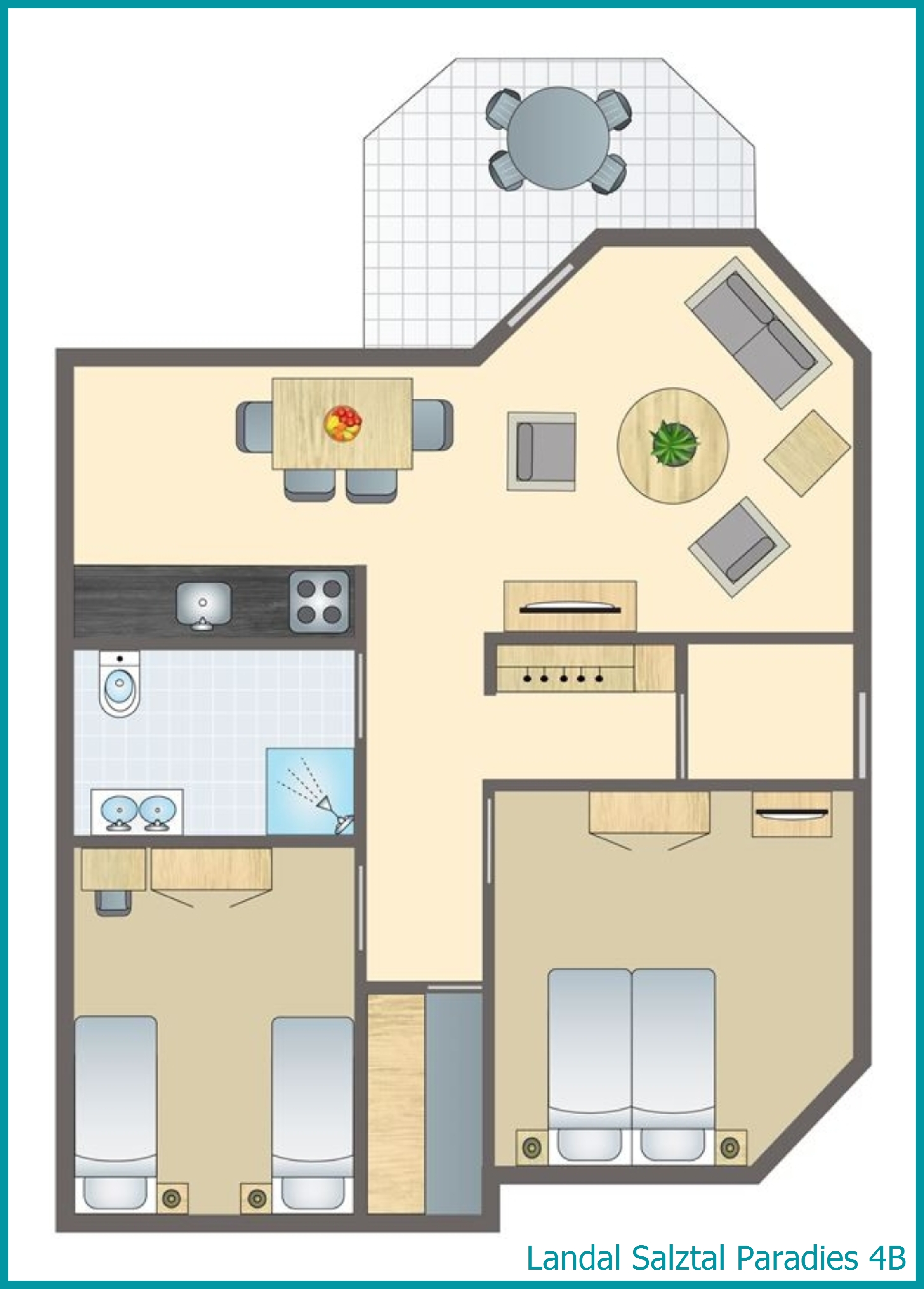 4-person apartment 4B at Salztal Paradies