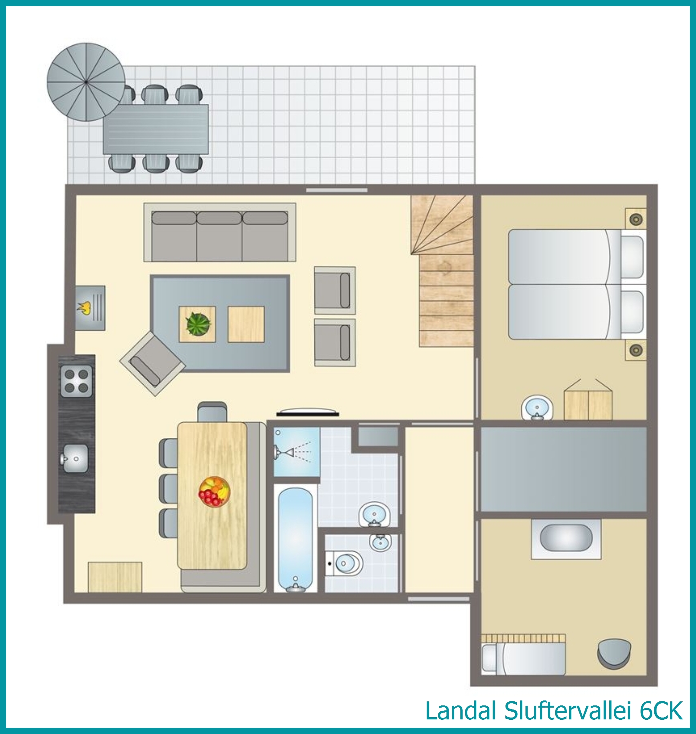 6-person children's bungalow 6CK at Sluftervallei