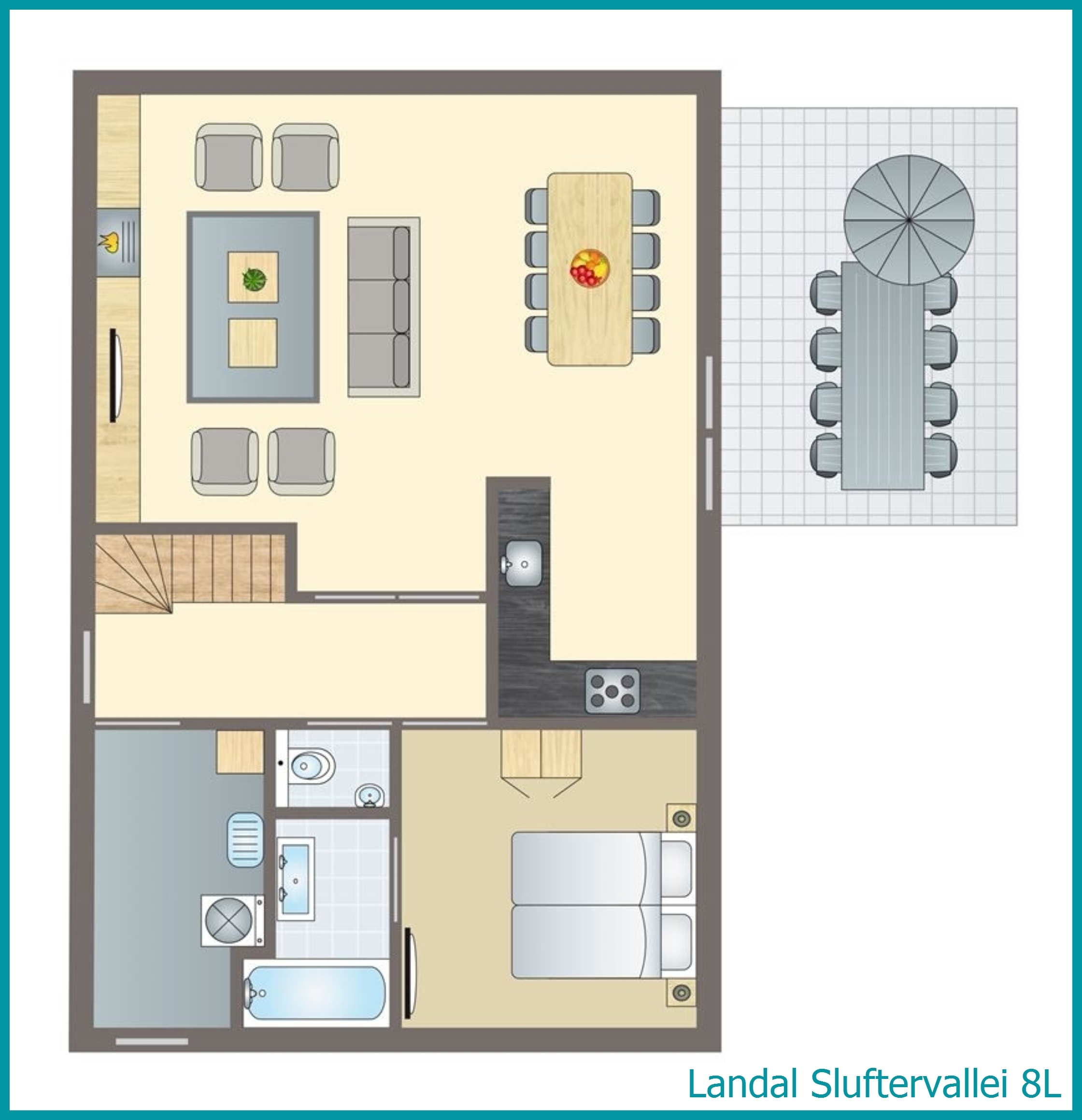 8-person bungalow 8L at Sluftervallei