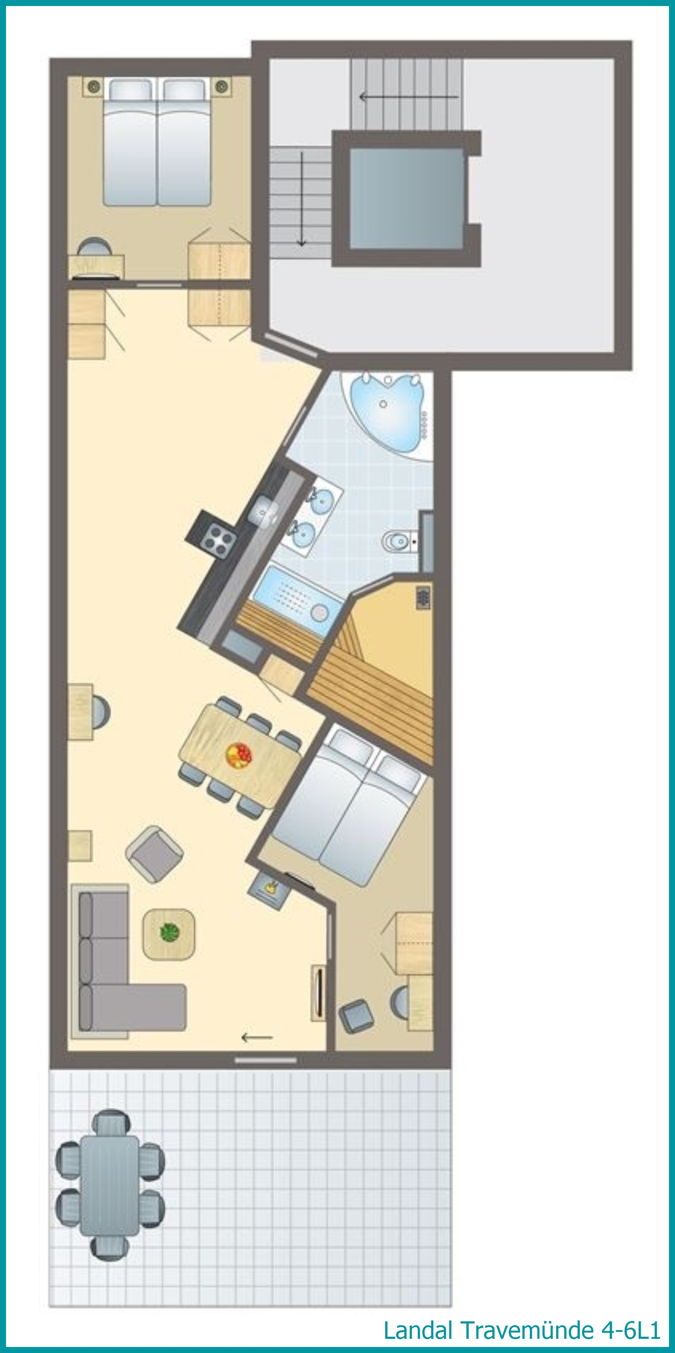 4-6-person apartment 4-6L1 at Travemünde