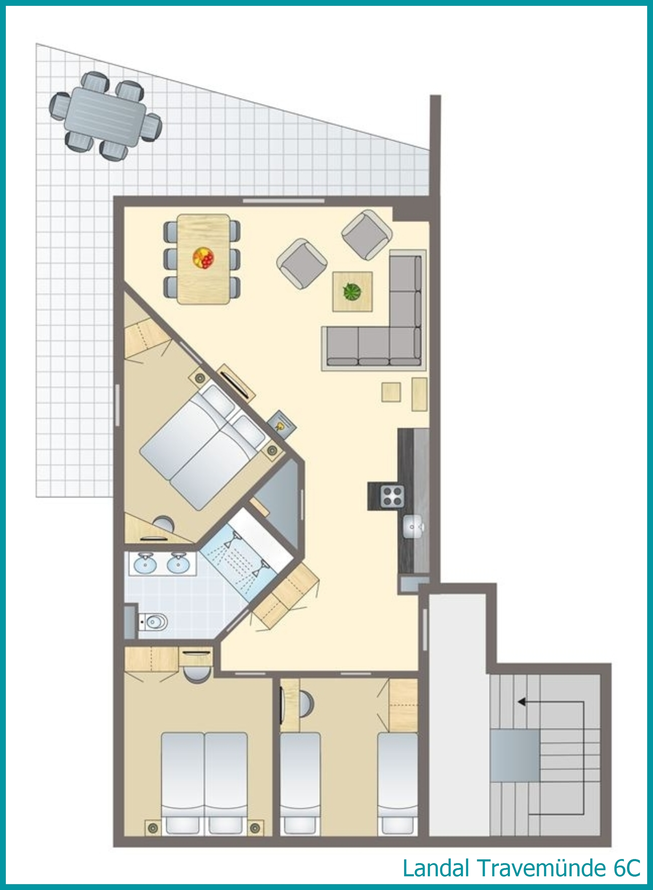6-person apartment 6C at Travemünde