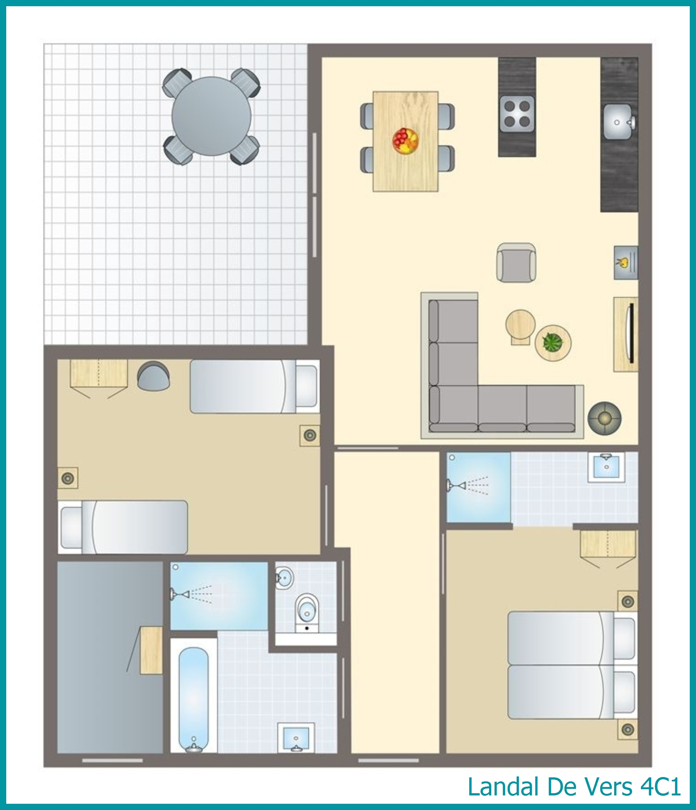 4-person bungalow 4C1 at De Vers