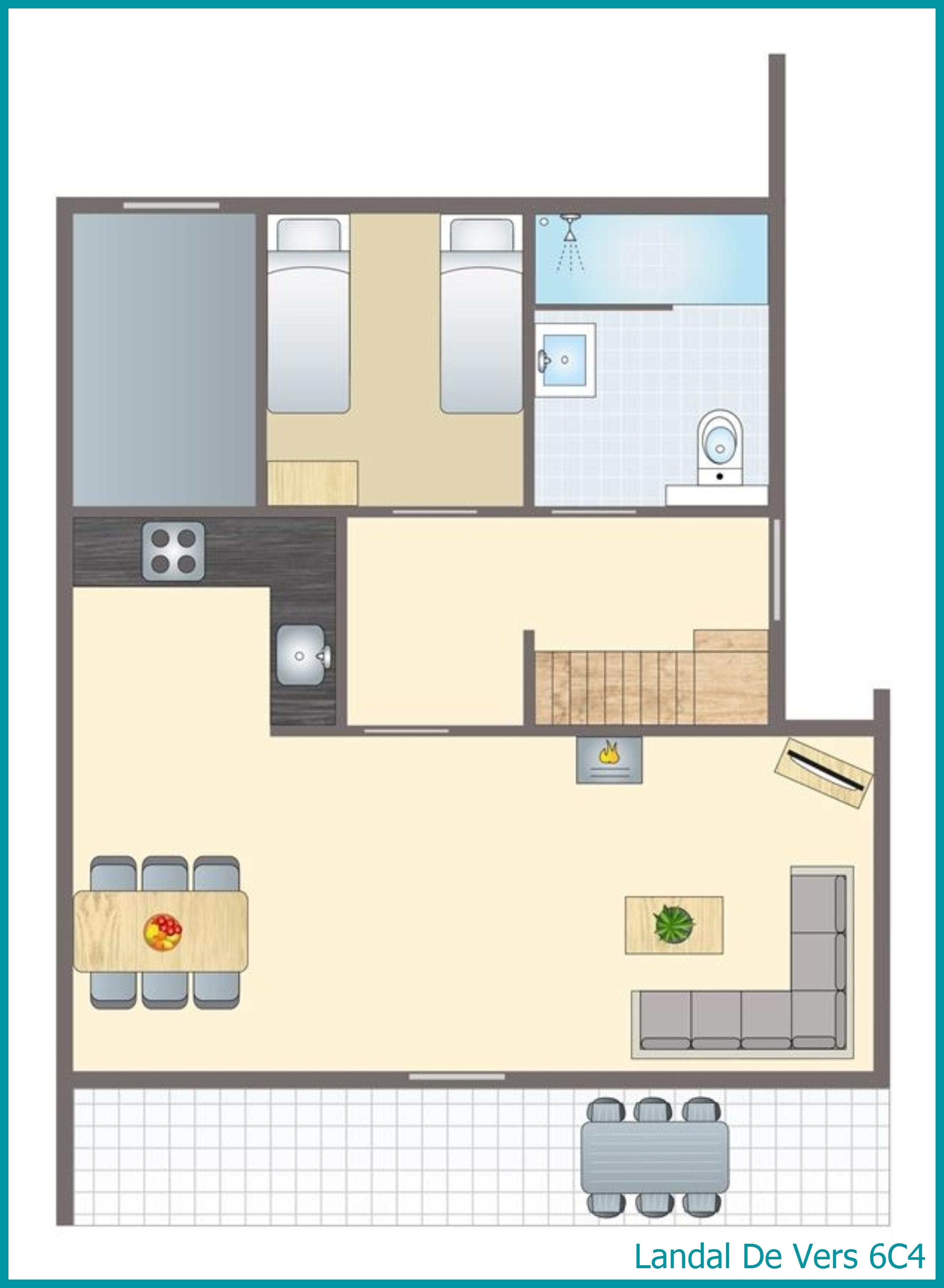 6-person bungalow 6C4 at De Vers