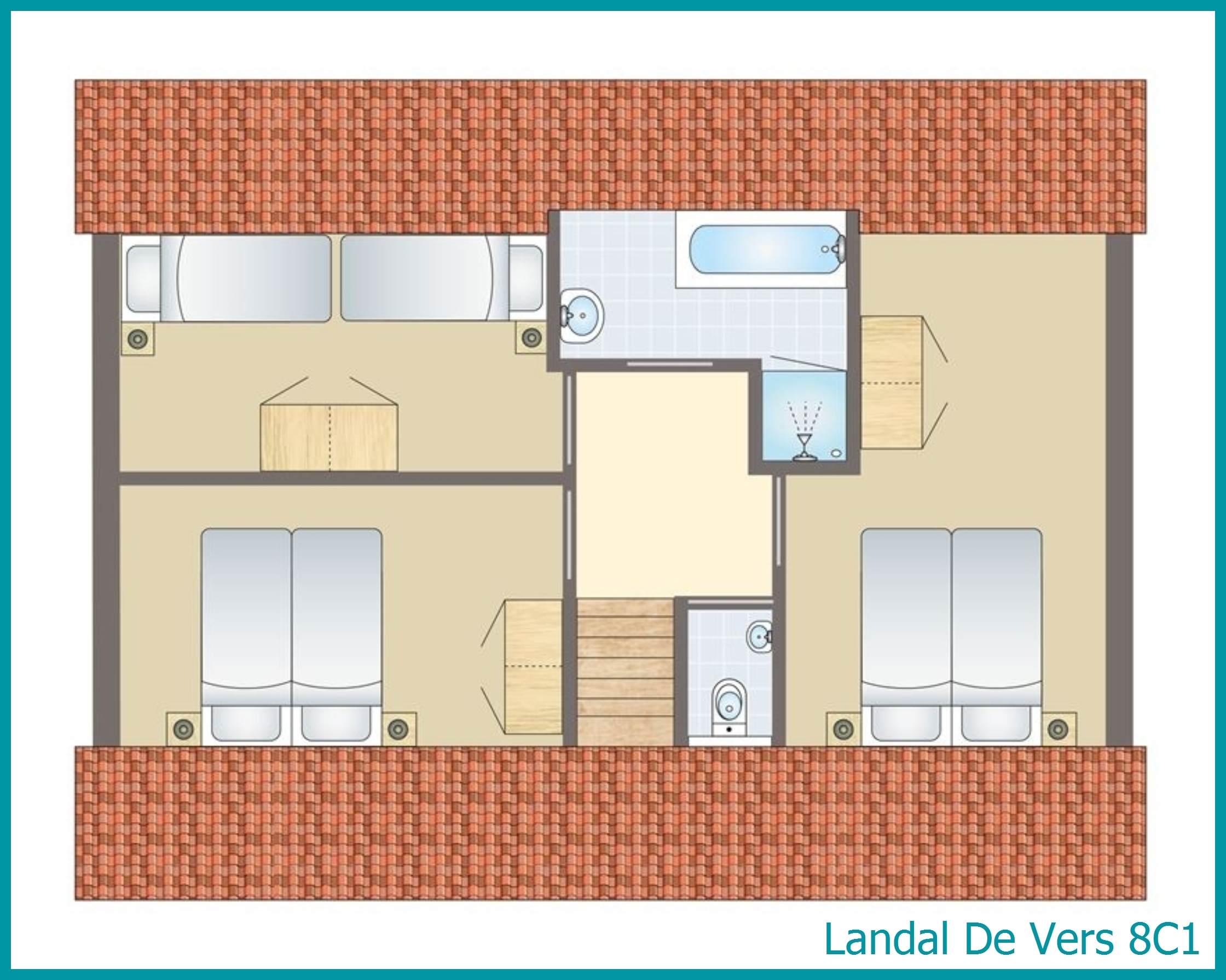 8-person bungalow 8C1 at De Vers