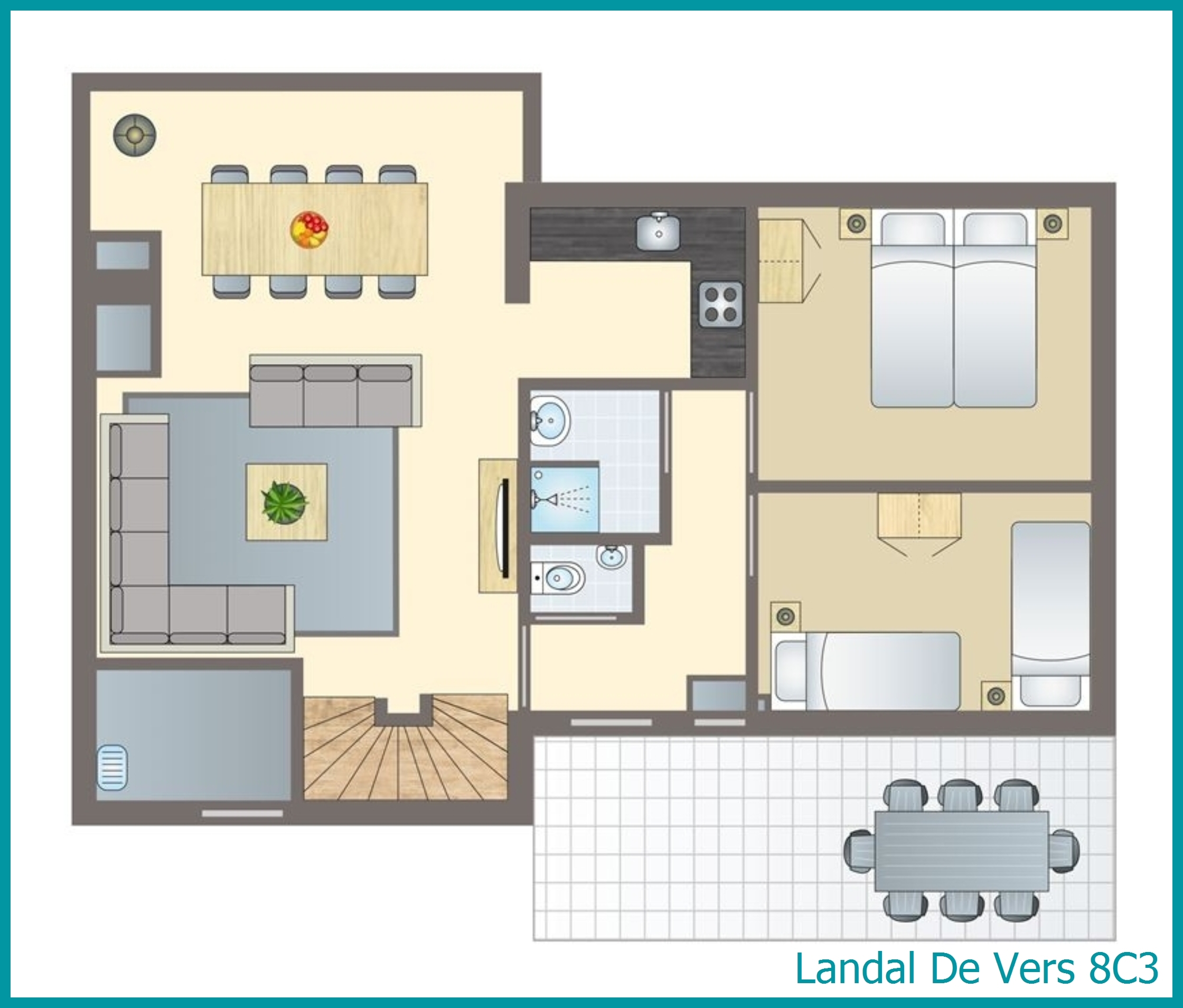 8-person bungalow 8C3 at De Vers