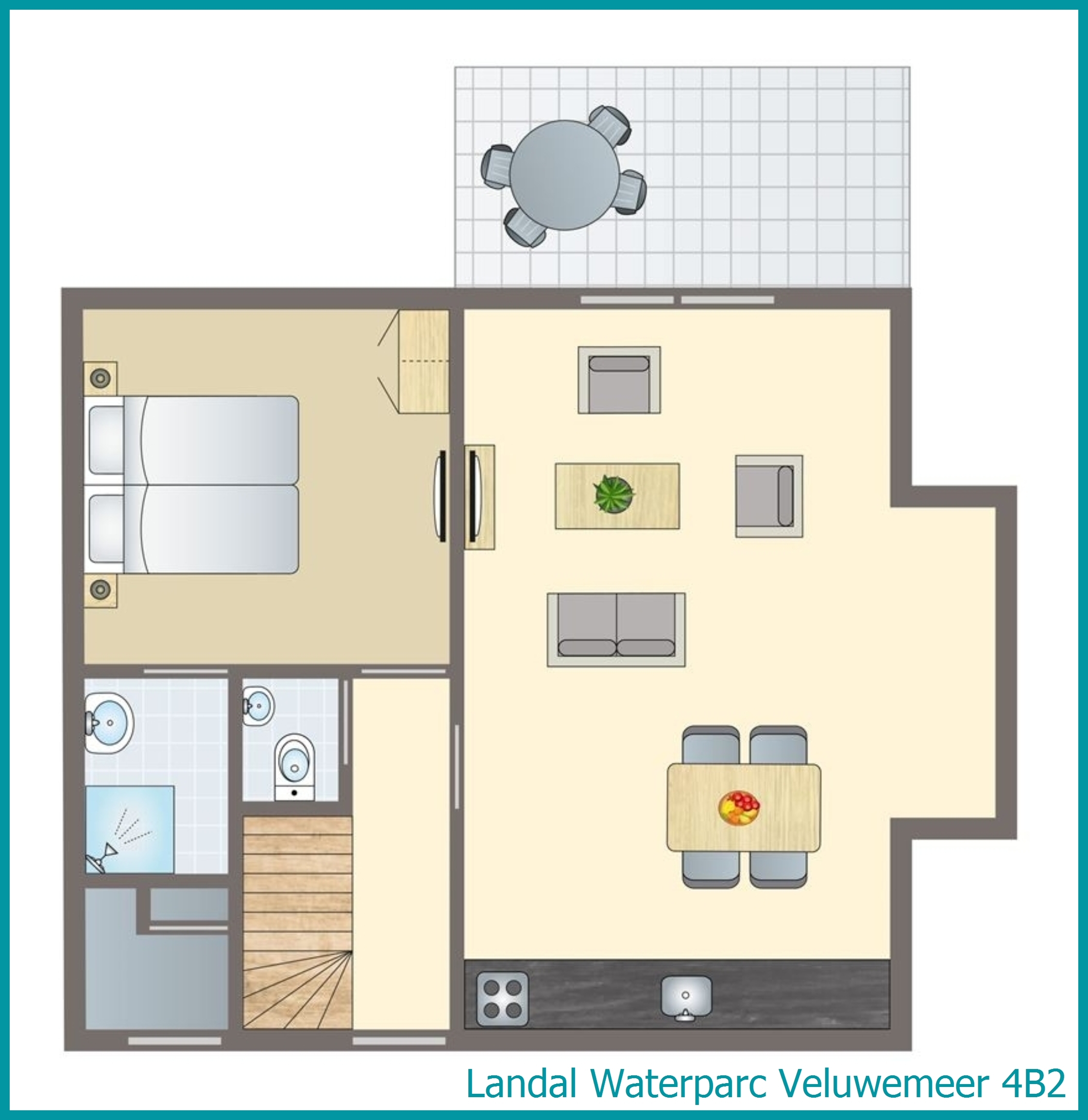 4-person bungalow 4B2 at Waterparc Veluwemeer