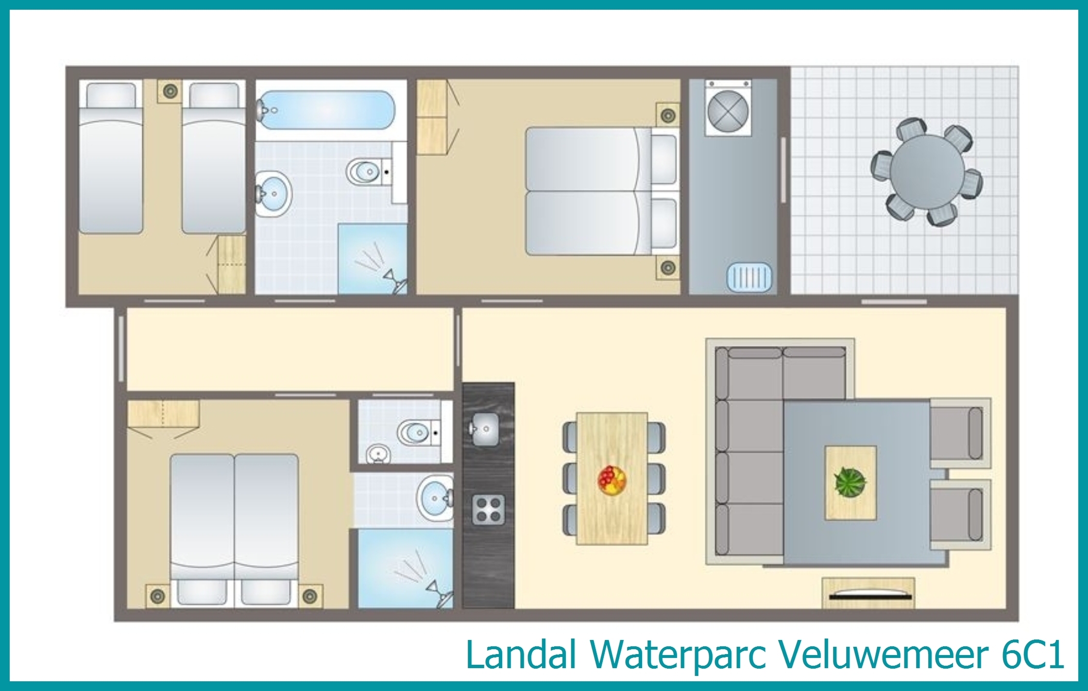 6-person villa 6C1 at Waterparc Veluwemeer