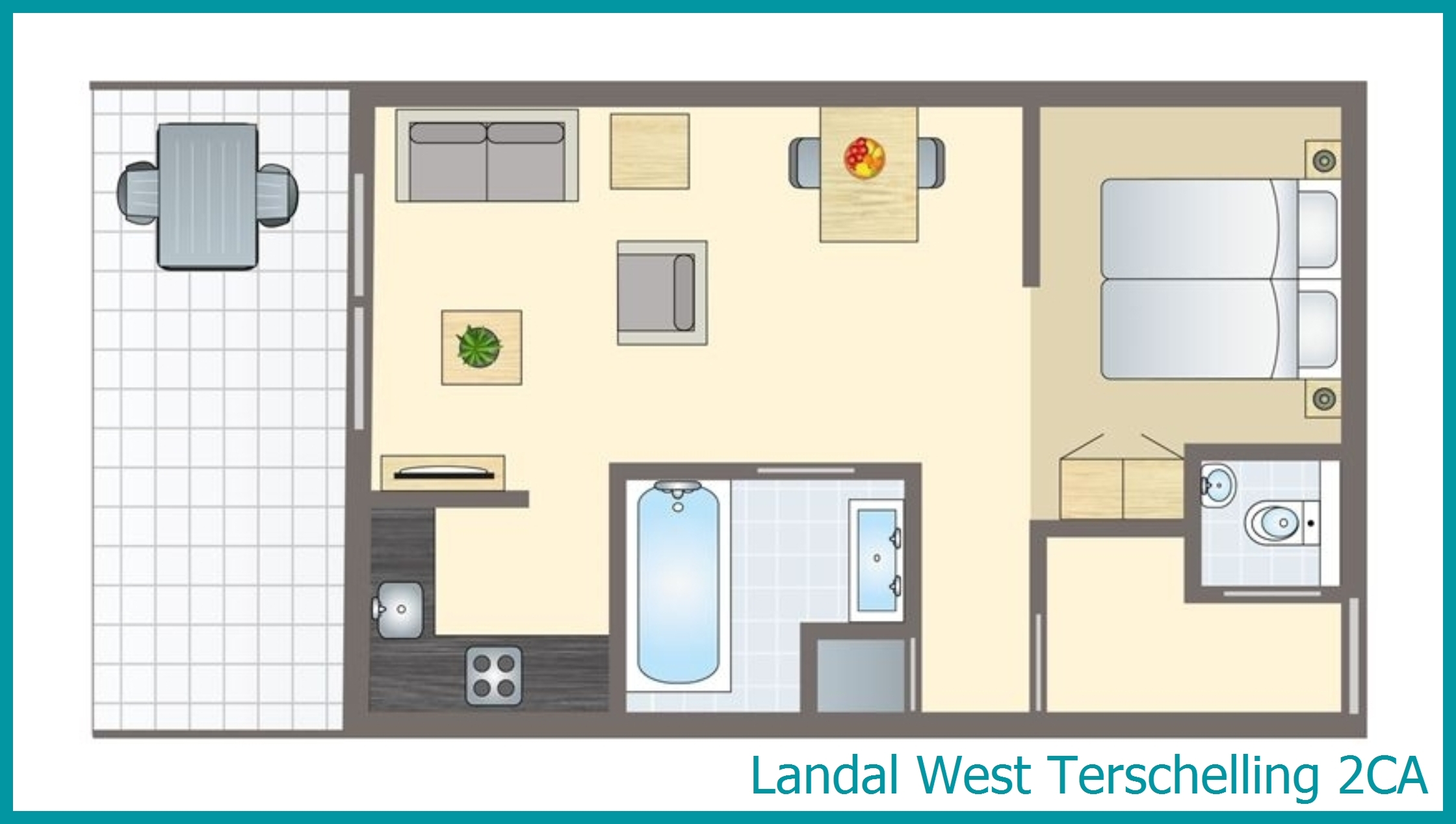 2-person apartment 2CA at West Terschelling
