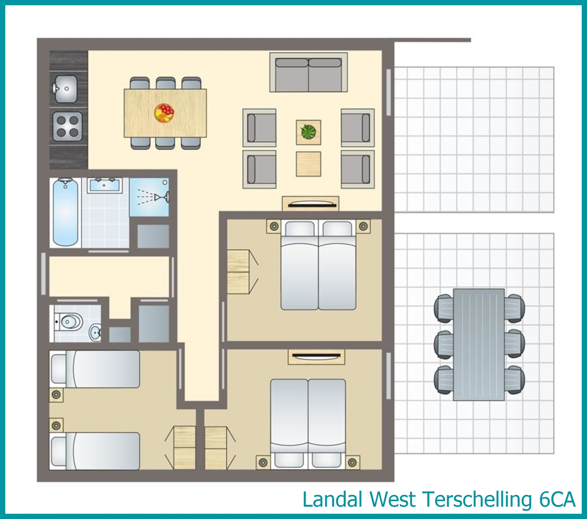 6-person apartment 6CA at West Terschelling