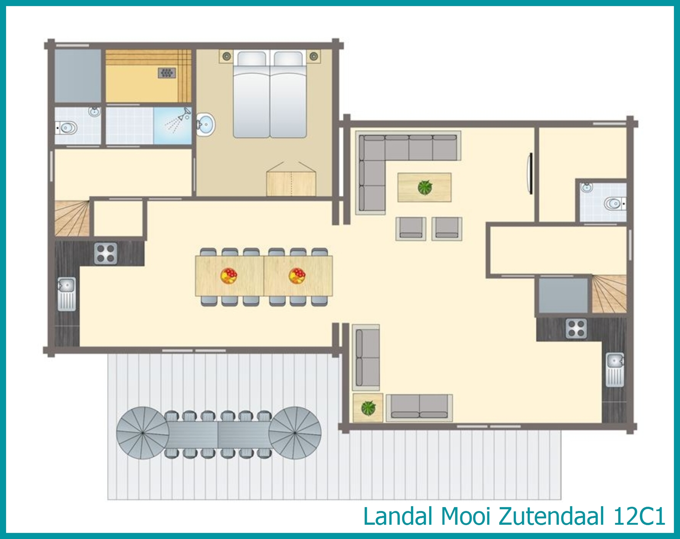 12-person bungalow 12C1 at Mooi Zutendaal
