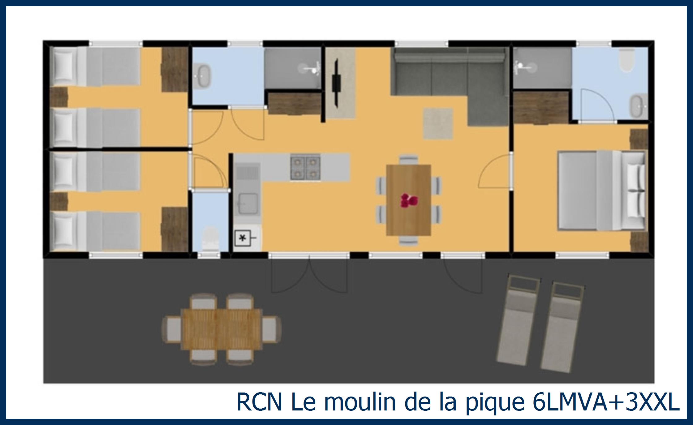 Mobile home castelnaud 6LMVA+3XXL at Le Moulin de la Pique