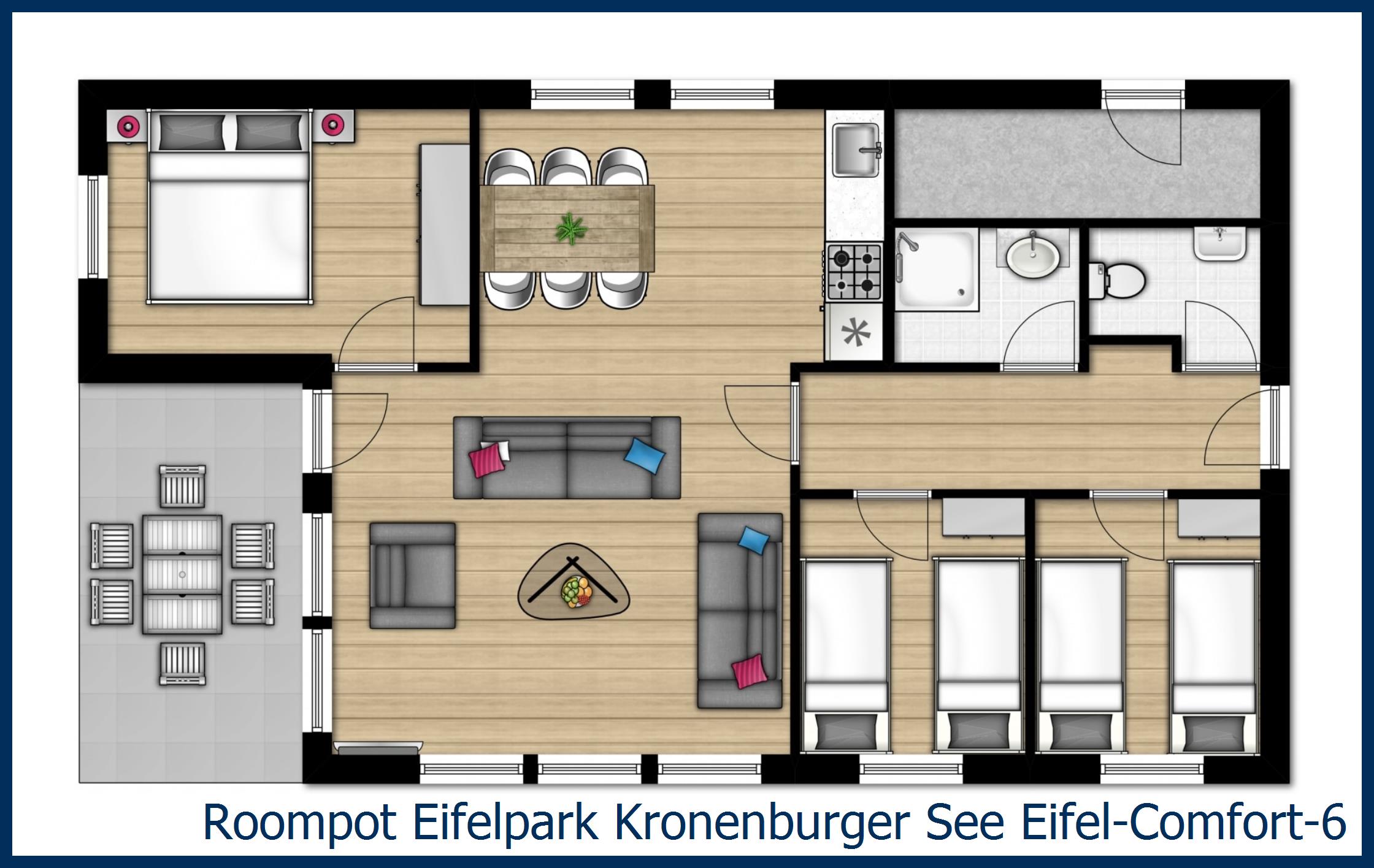 Bungalow Eifel-Comfort-6 at Eifelpark Kronenburger See