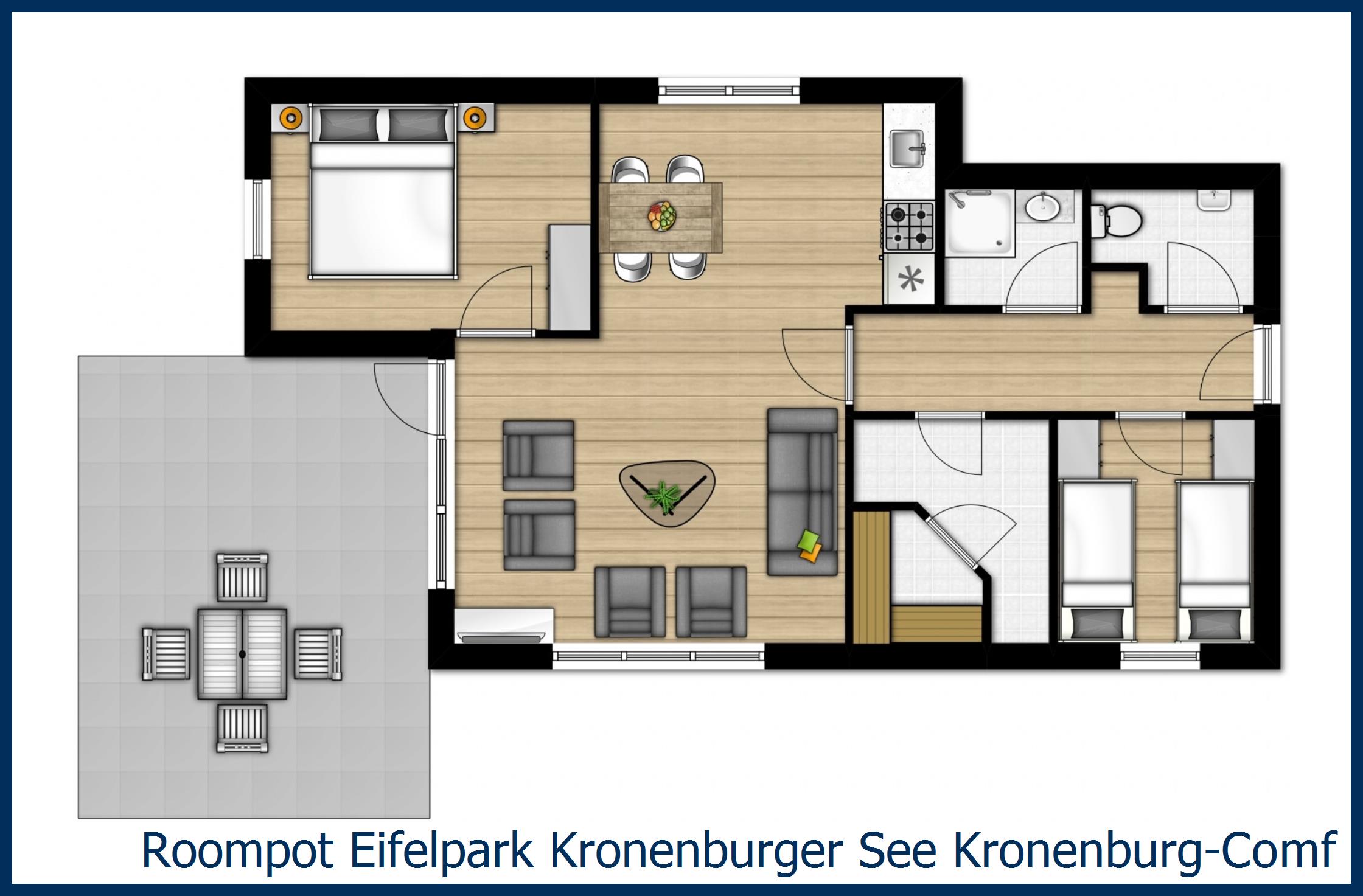 Bungalow Kronenburg-Comfort-with-Sauna-4 at Eifelpark Kronenburger See